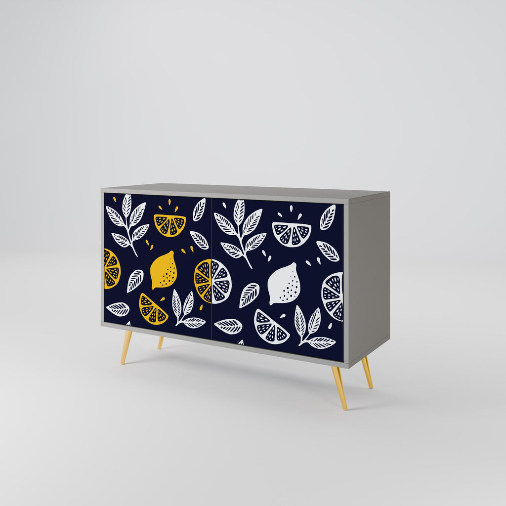 CITRUS BLACK AND WHITE Sideboard mit 2 Türen in Grau