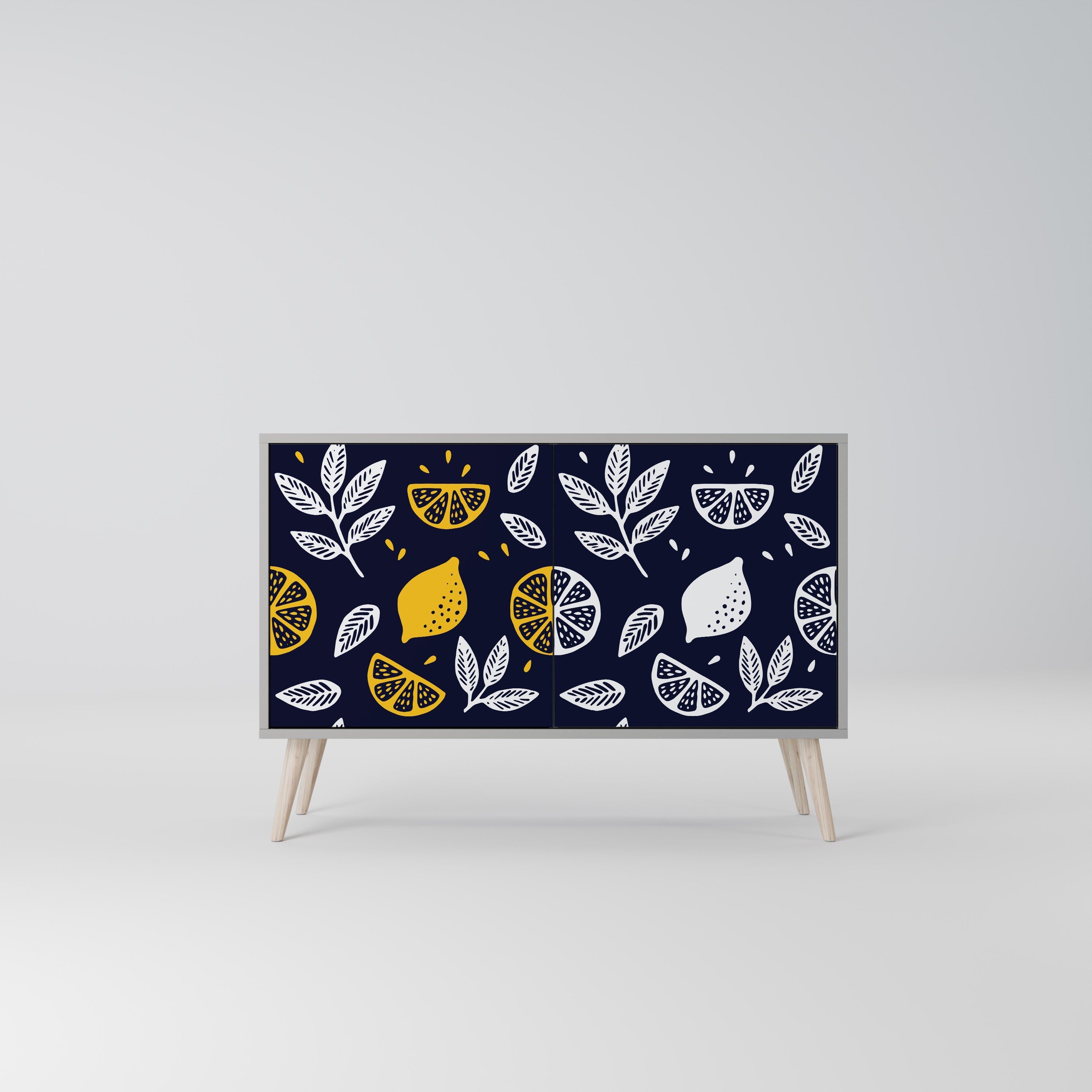 CITRUS BLACK AND WHITE Sideboard mit 2 Türen in Grau