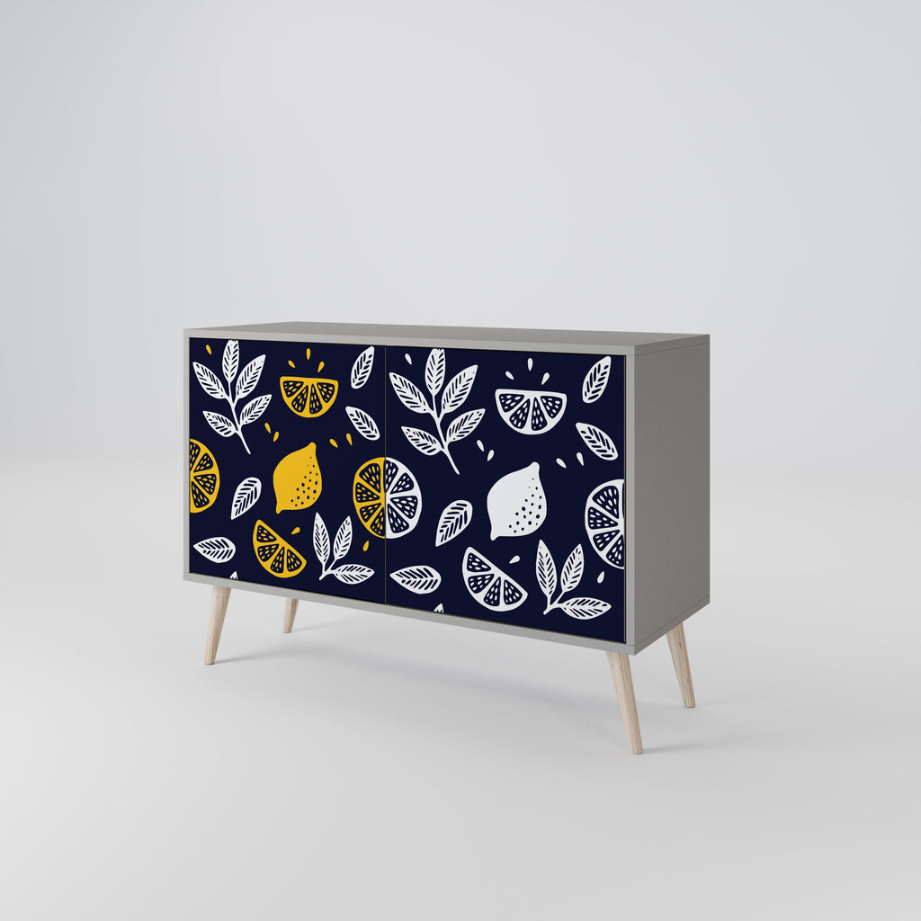 CITRUS BLACK AND WHITE Sideboard mit 2 Türen in Grau