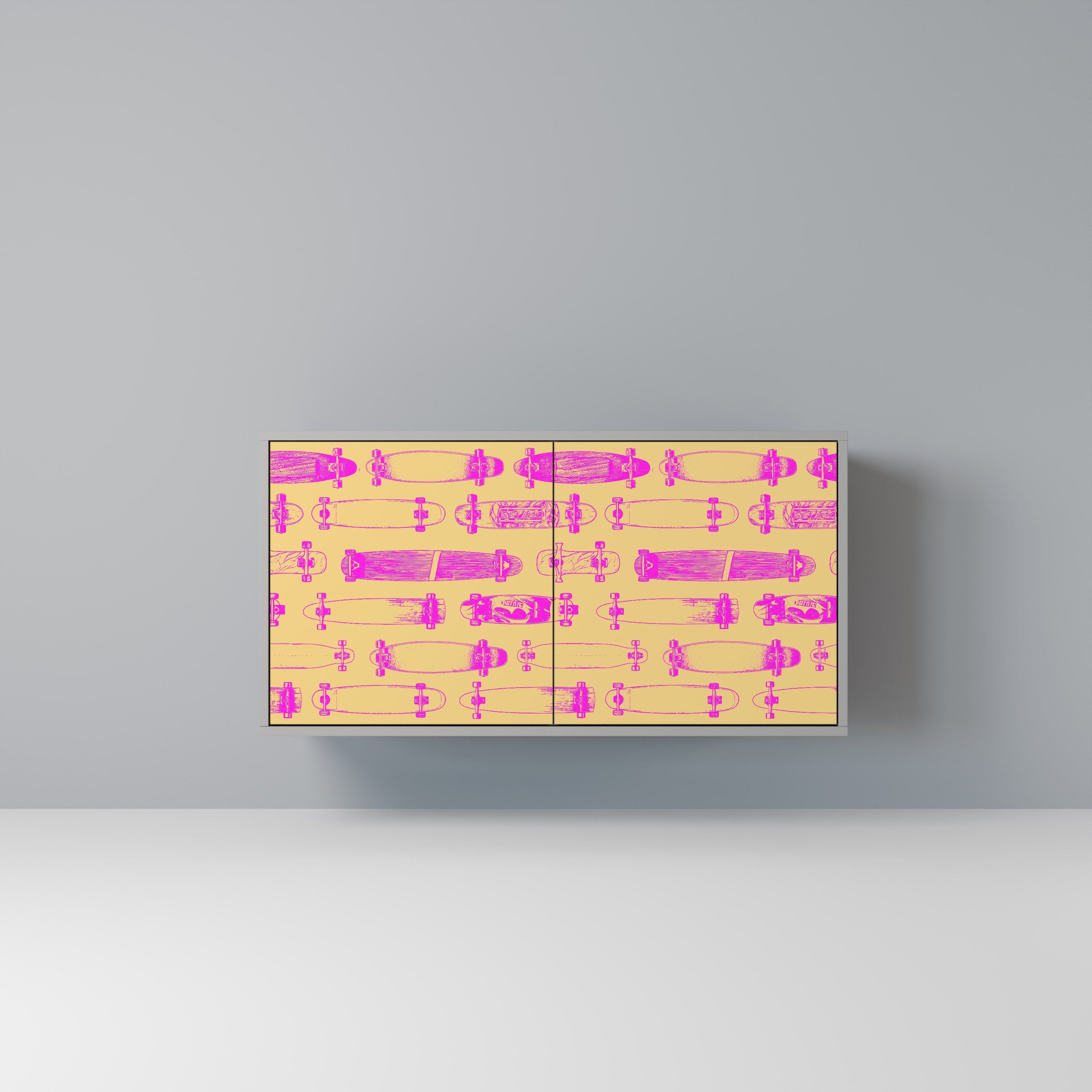 SKATEBOARD ARTISTRY Sideboard mit 2 Türen in Grau