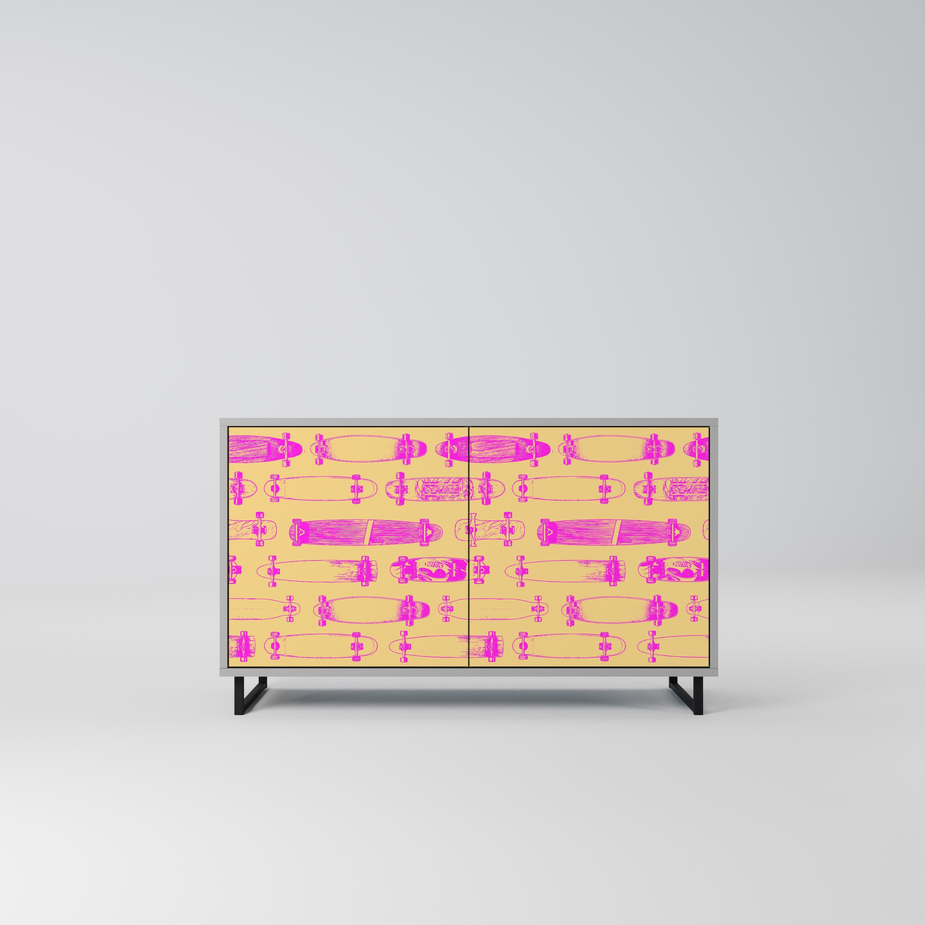 SKATEBOARD ARTISTRY Sideboard mit 2 Türen in Grau