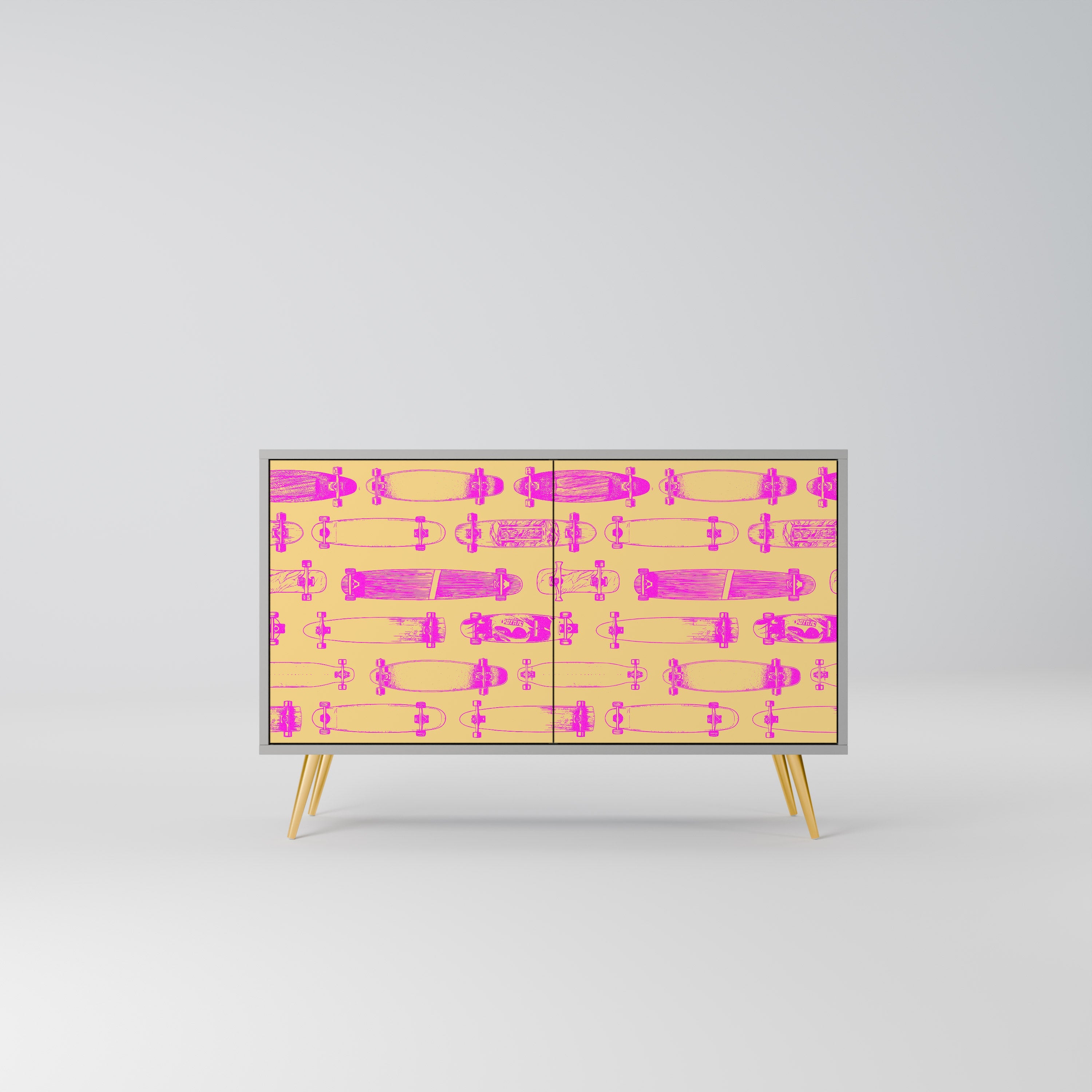 SKATEBOARD ARTISTRY Sideboard mit 2 Türen in Grau