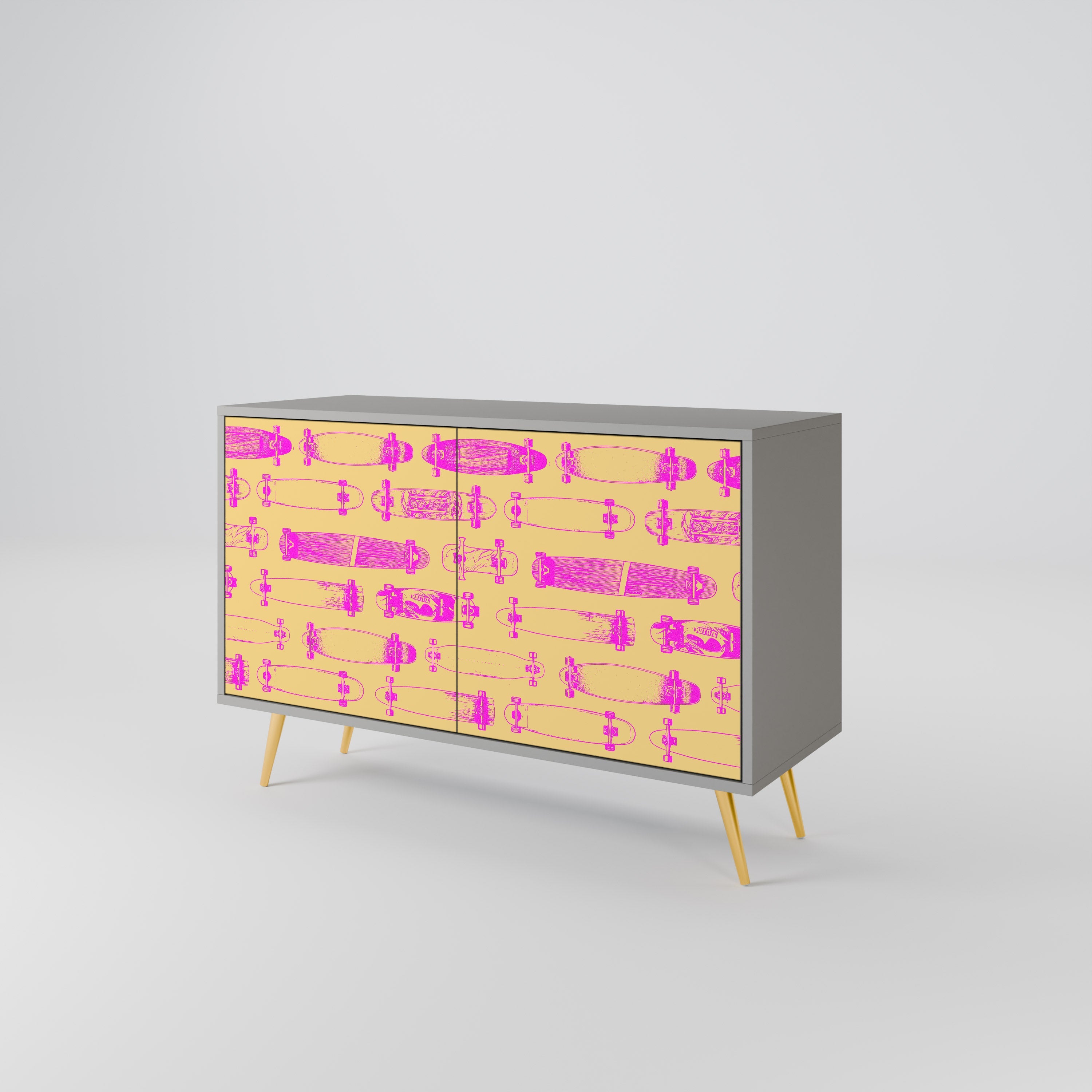 SKATEBOARD ARTISTRY Sideboard mit 2 Türen in Grau