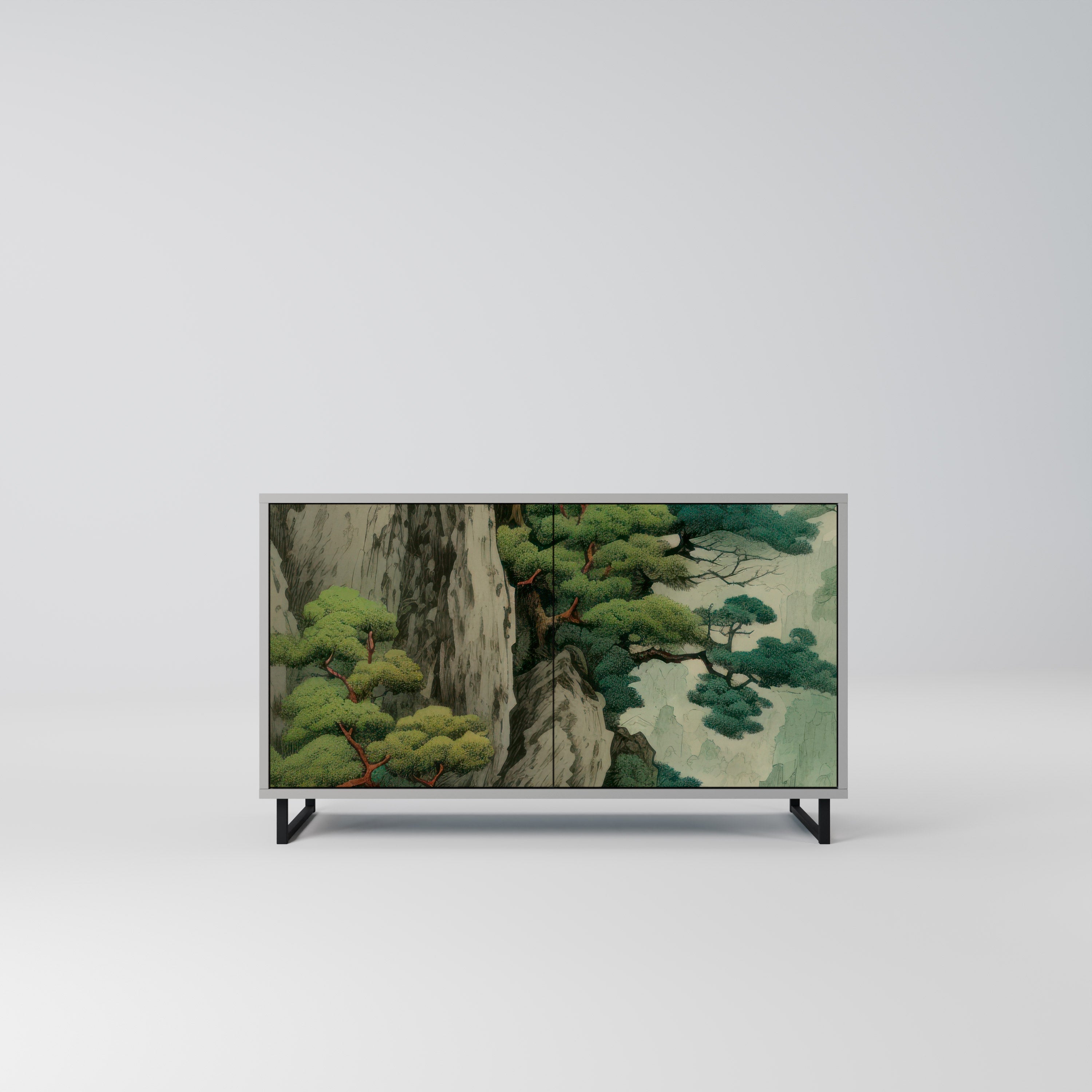 VERDURE ABYSS Sideboard mit 2 Türen in Grau