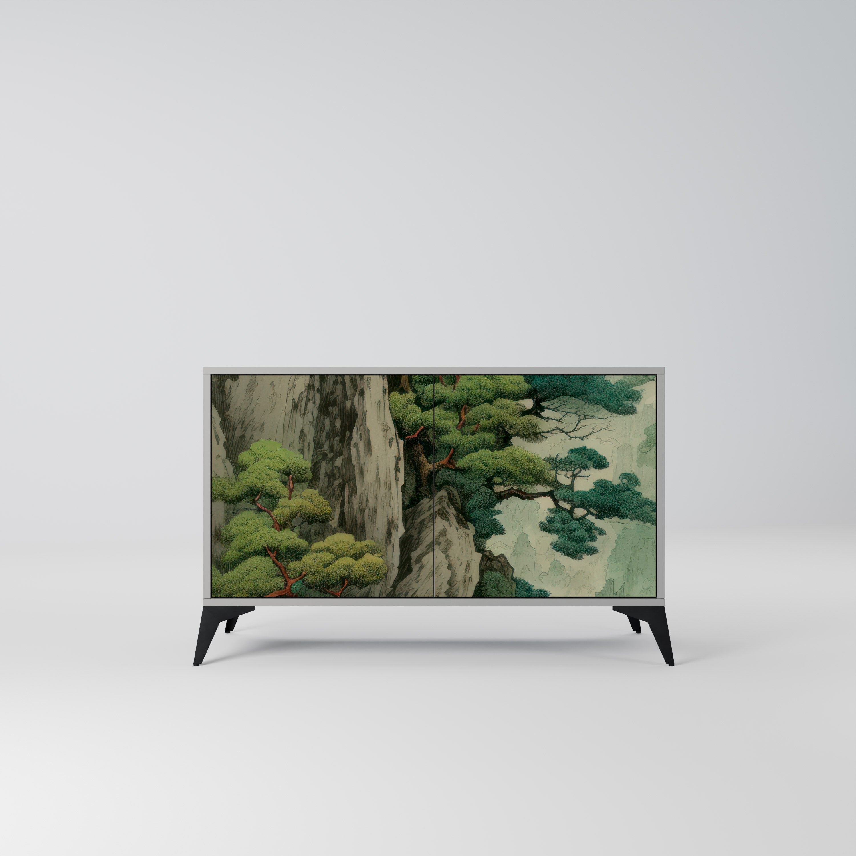 VERDURE ABYSS Sideboard mit 2 Türen in Grau