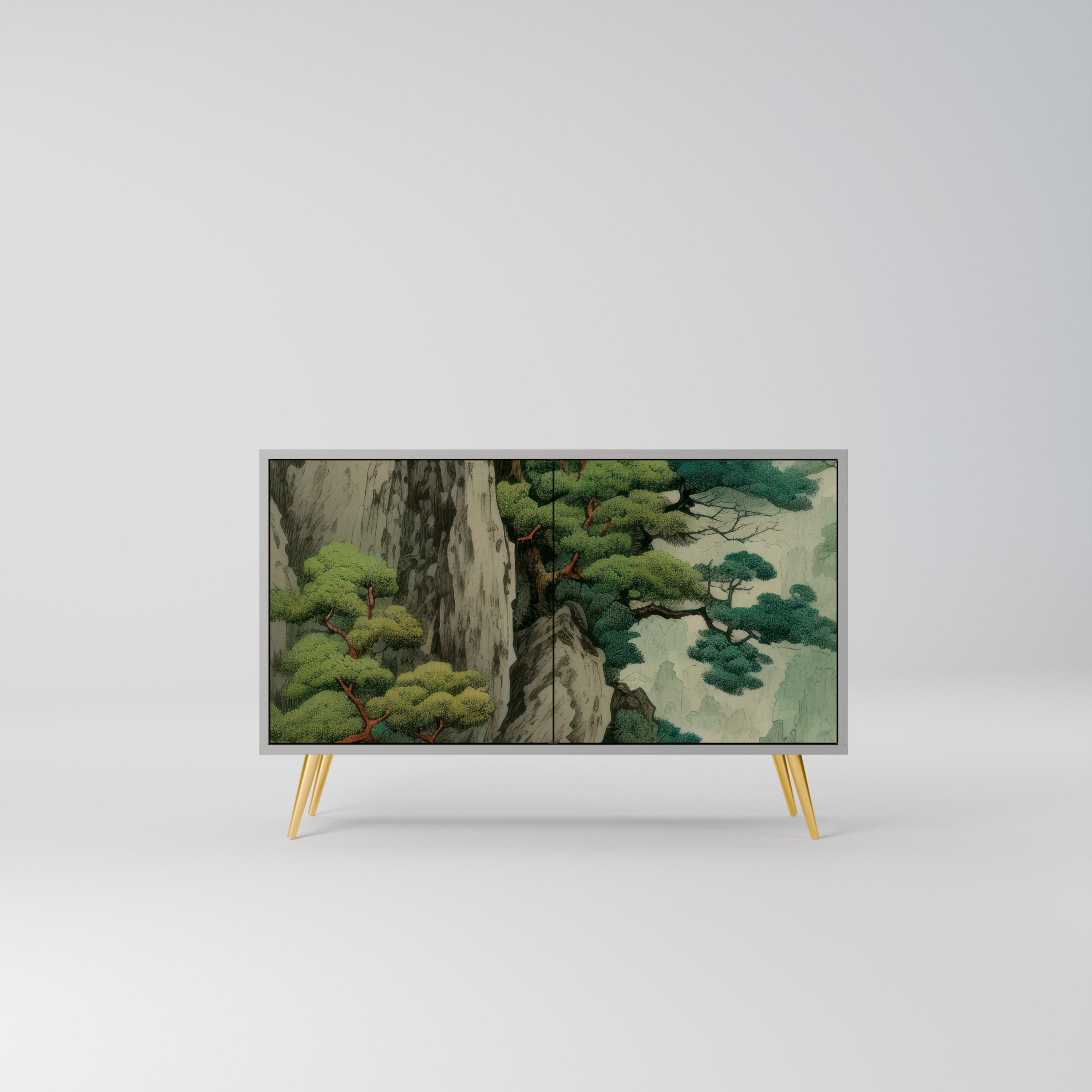 VERDURE ABYSS Sideboard mit 2 Türen in Grau