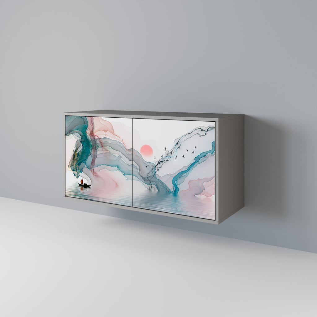 VELVET CROSSING Sideboard mit 2 Türen in Grau