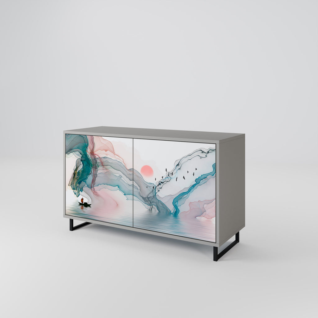 VELVET CROSSING Sideboard mit 2 Türen in Grau