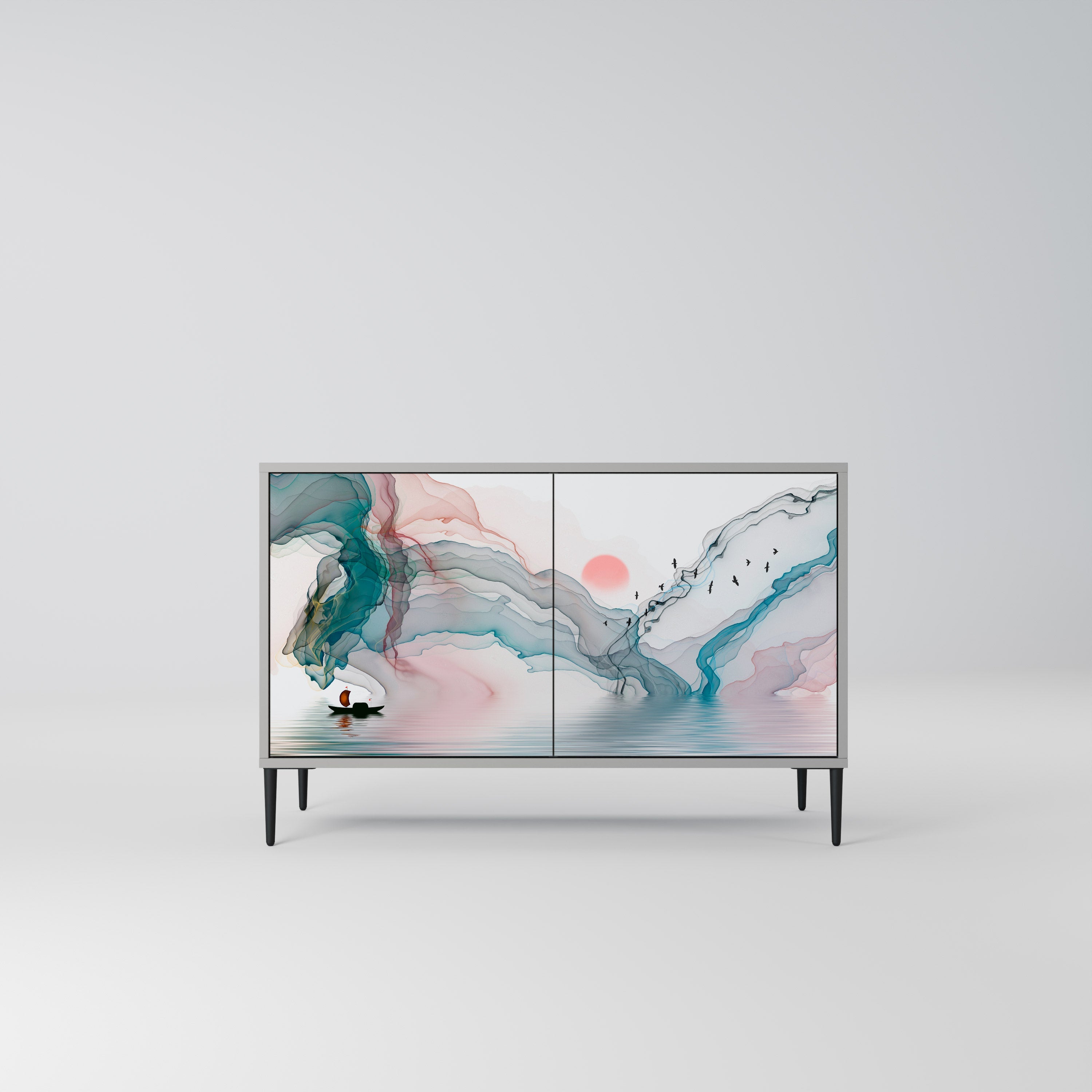 VELVET CROSSING Sideboard mit 2 Türen in Grau