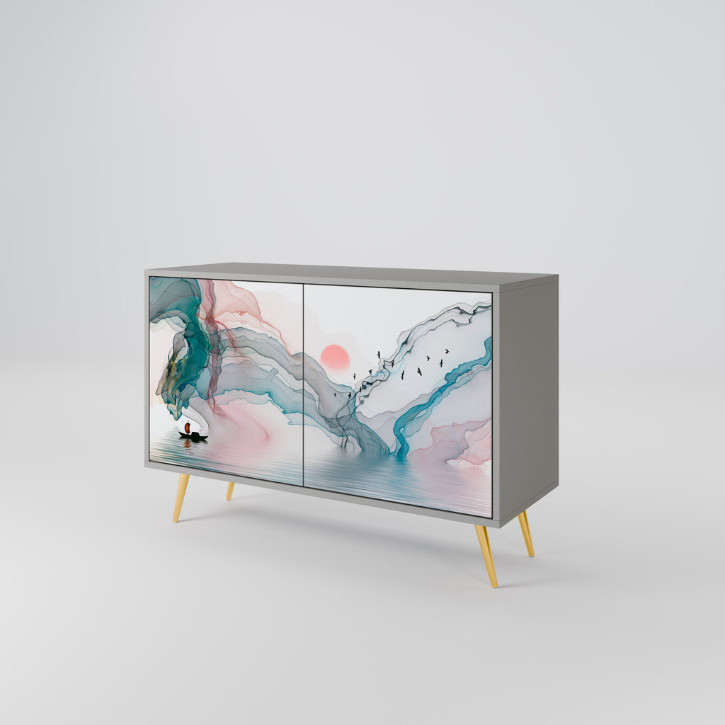 VELVET CROSSING Sideboard mit 2 Türen in Grau