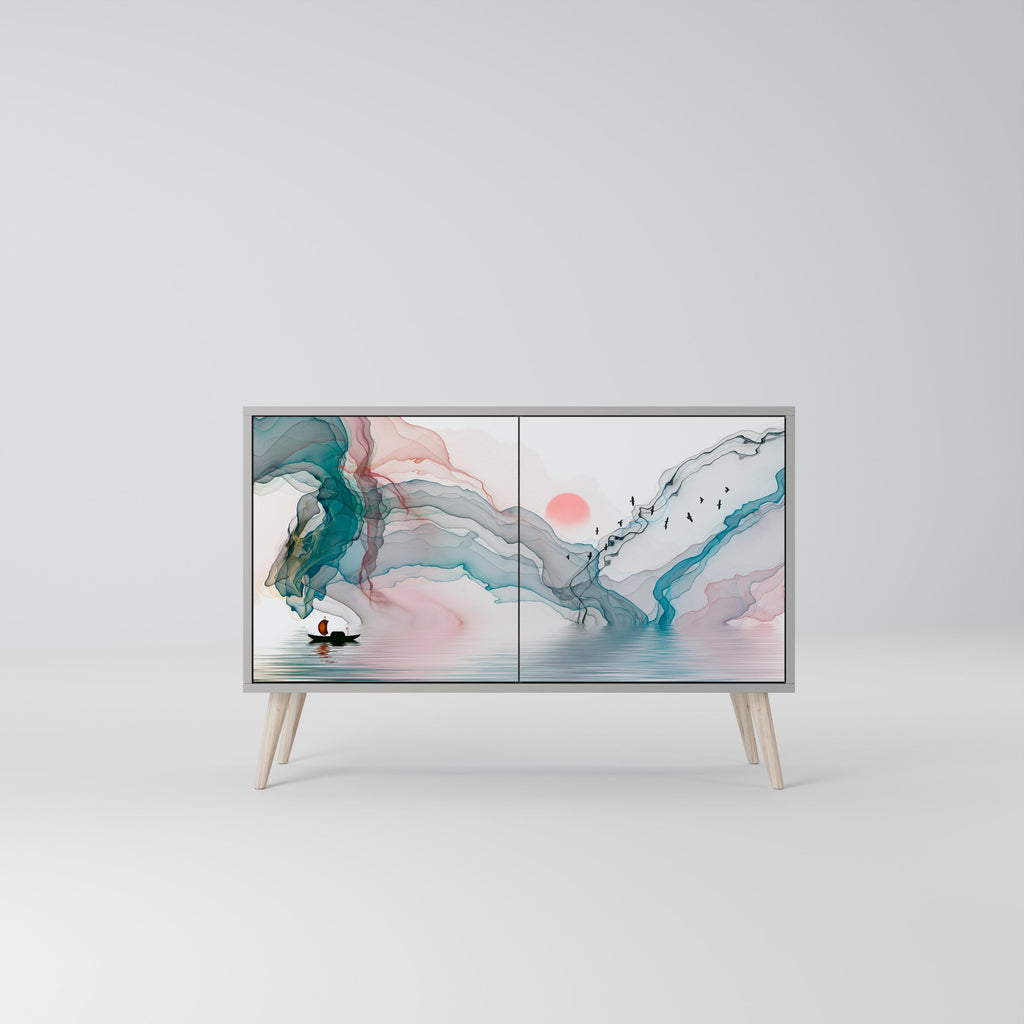 VELVET CROSSING Sideboard mit 2 Türen in Grau