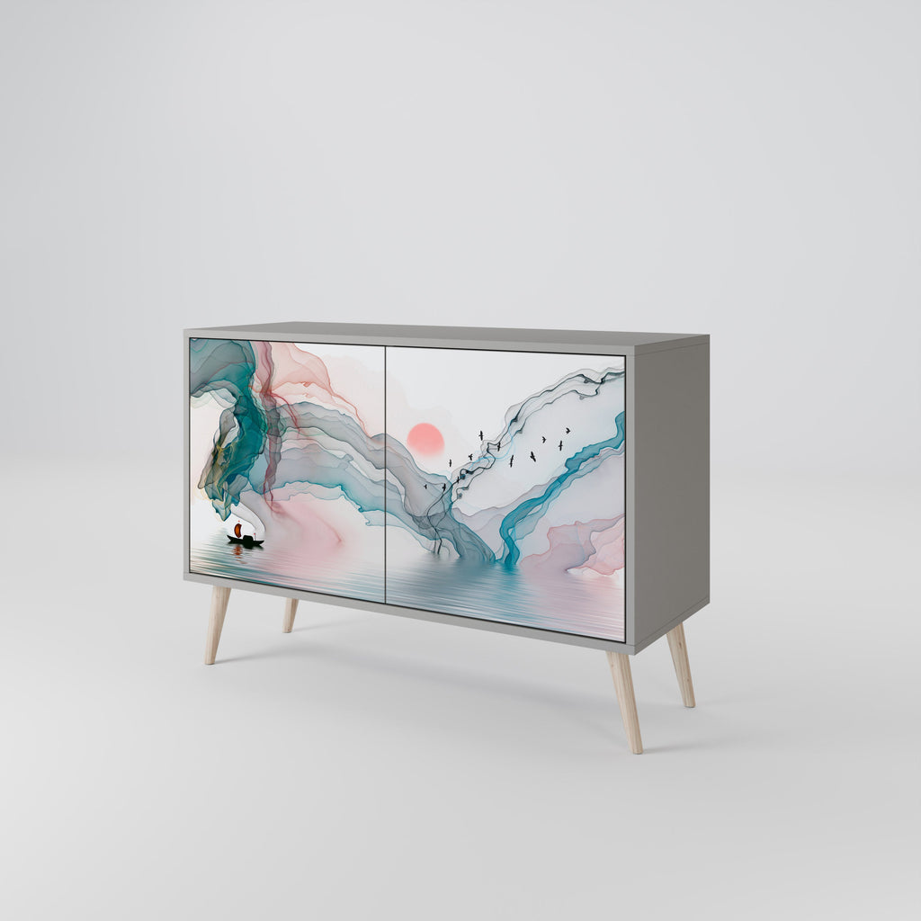 VELVET CROSSING Sideboard mit 2 Türen in Grau