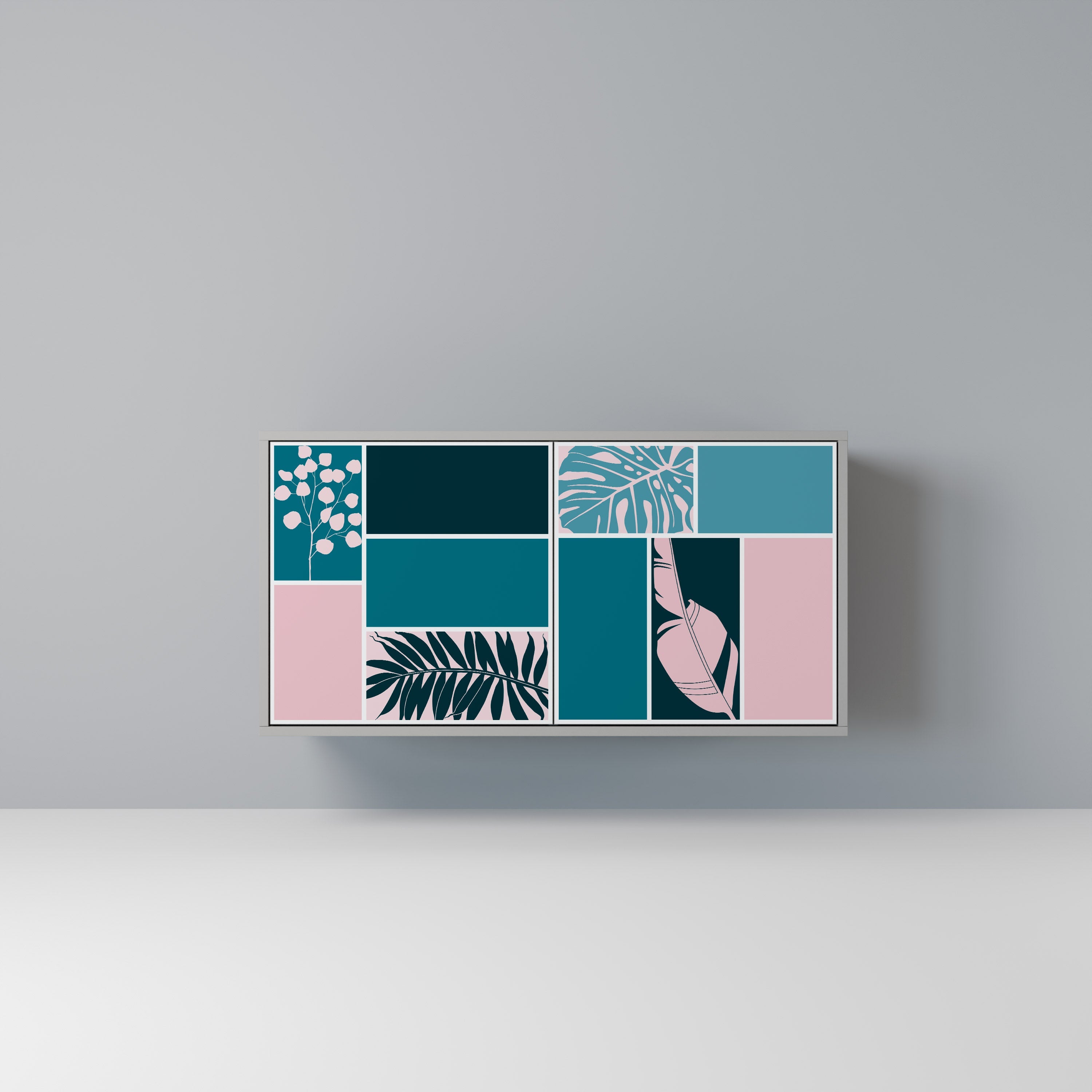 COMBINATION OF SHAPES Sideboard mit 2 Türen in Grau