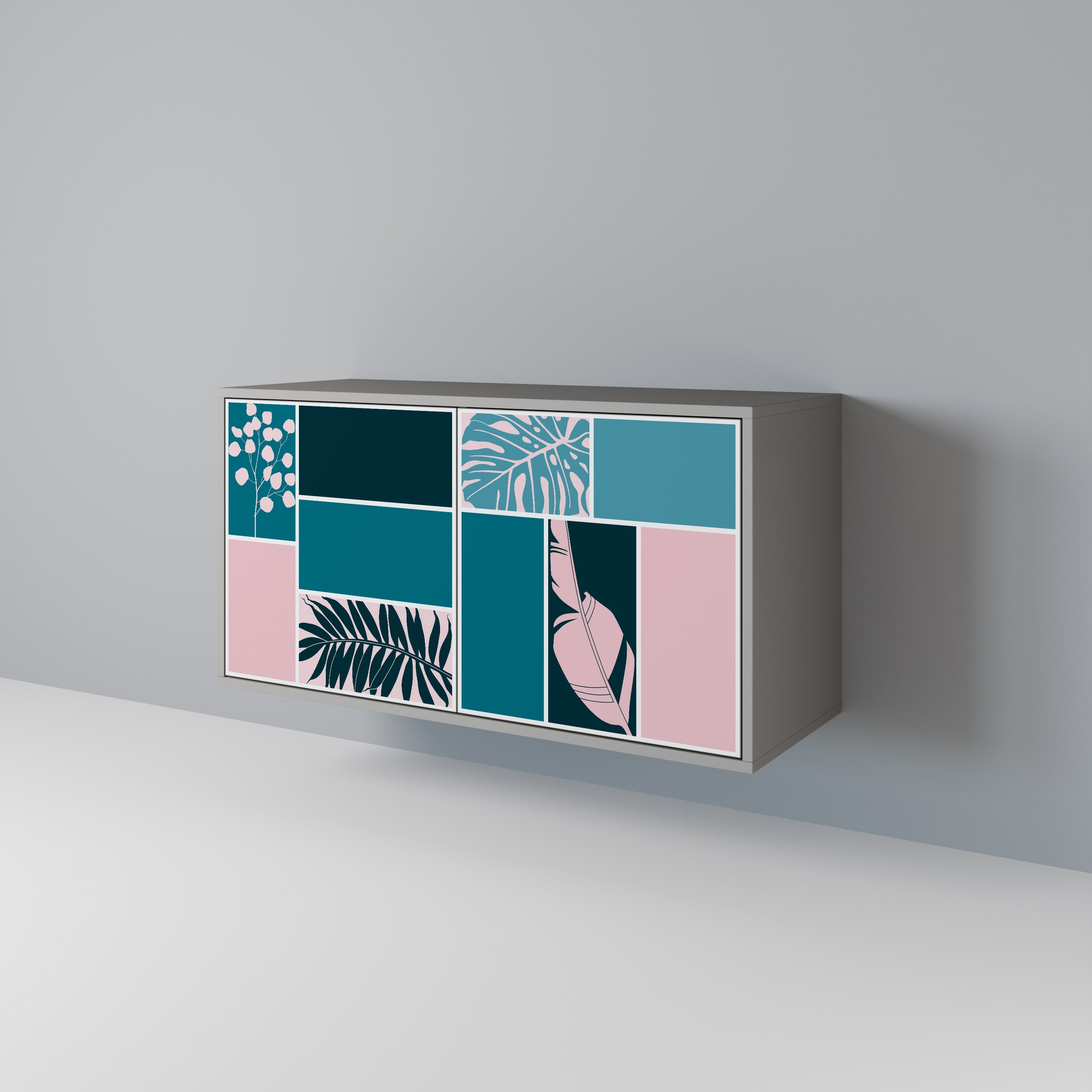 COMBINATION OF SHAPES Sideboard mit 2 Türen in Grau