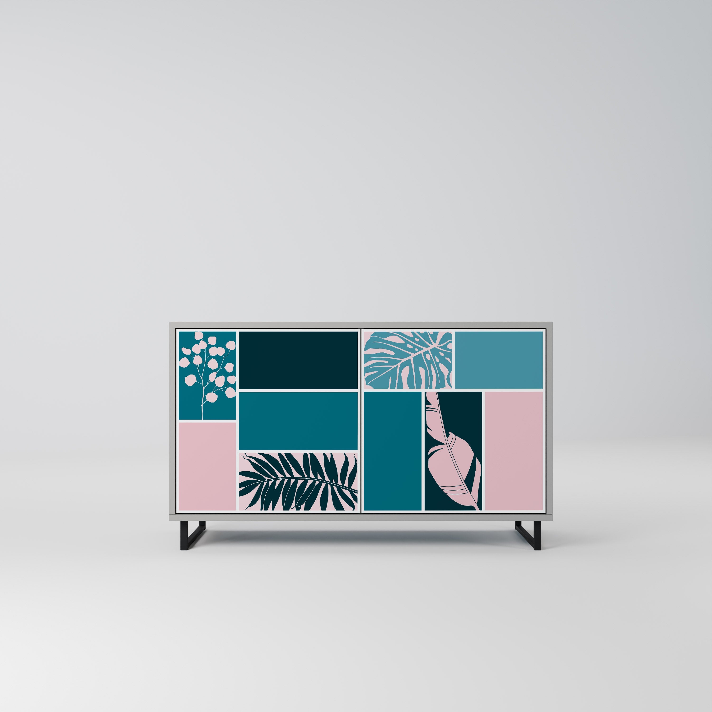COMBINATION OF SHAPES Sideboard mit 2 Türen in Grau