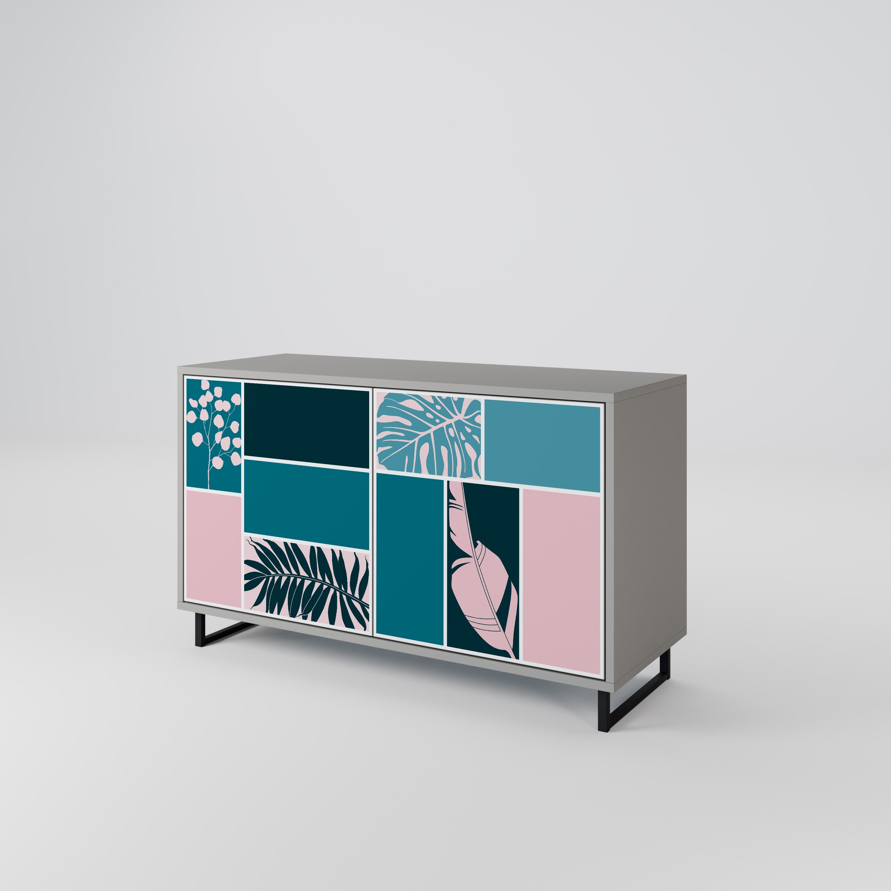 COMBINATION OF SHAPES Sideboard mit 2 Türen in Grau