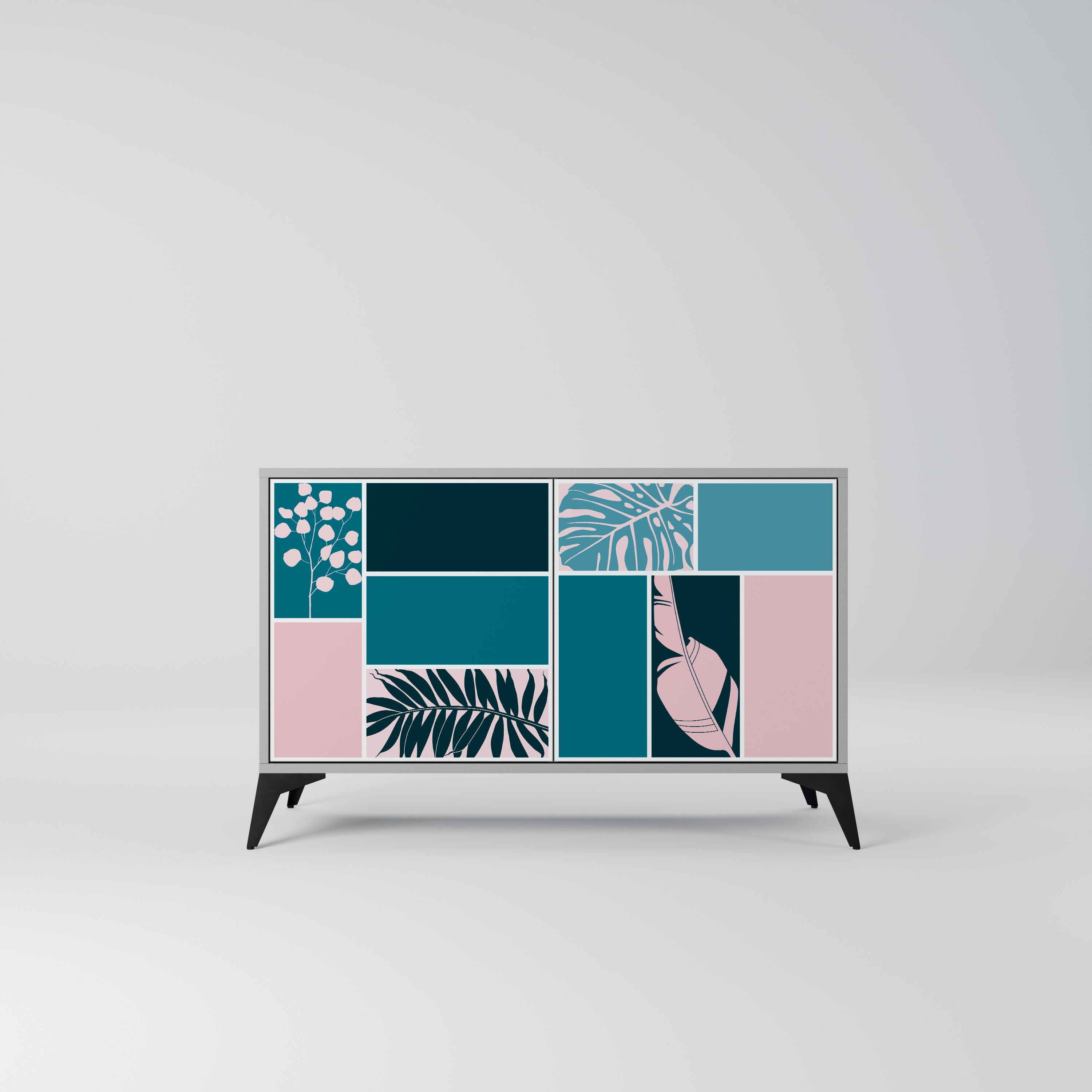 COMBINATION OF SHAPES Sideboard mit 2 Türen in Grau