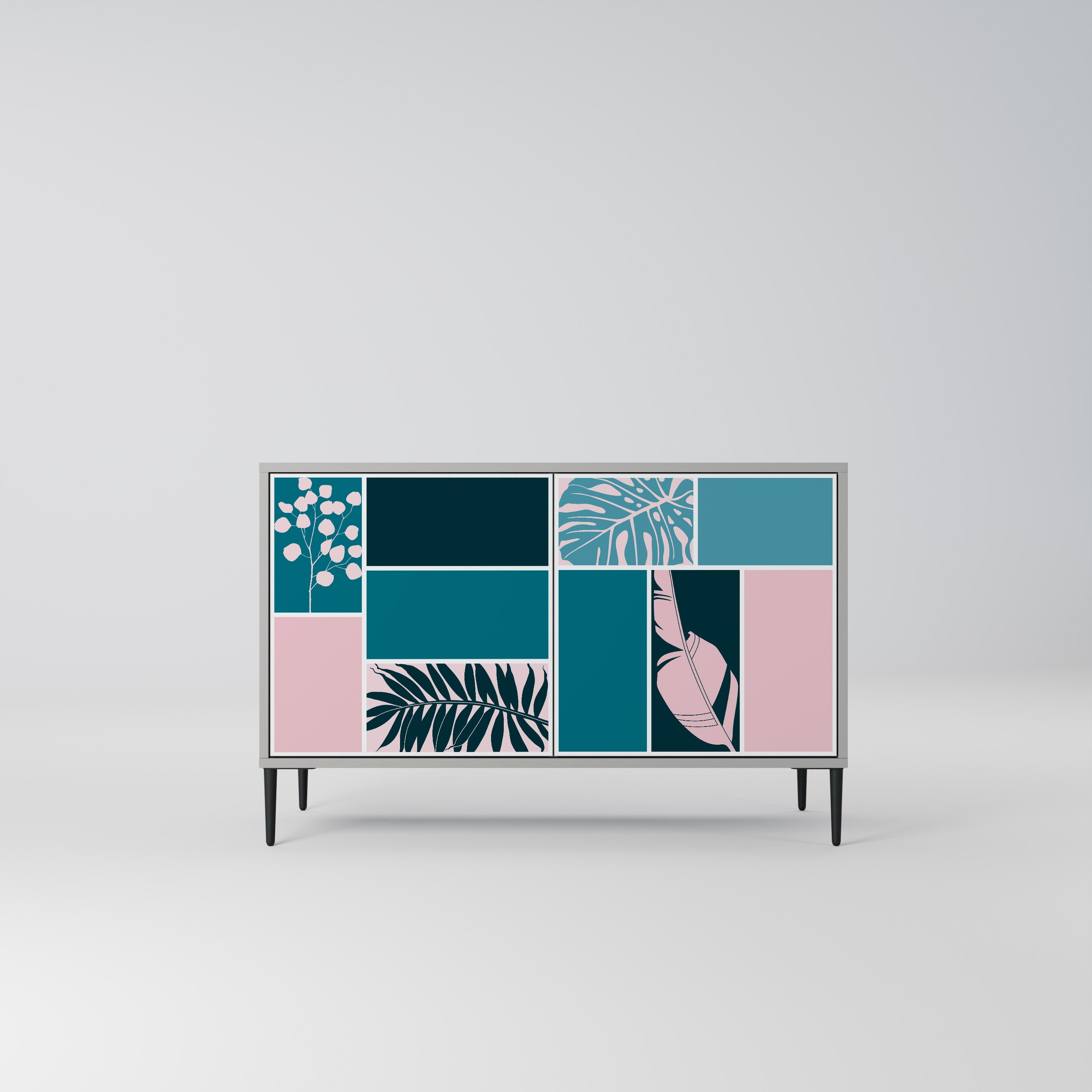 COMBINATION OF SHAPES Sideboard mit 2 Türen in Grau