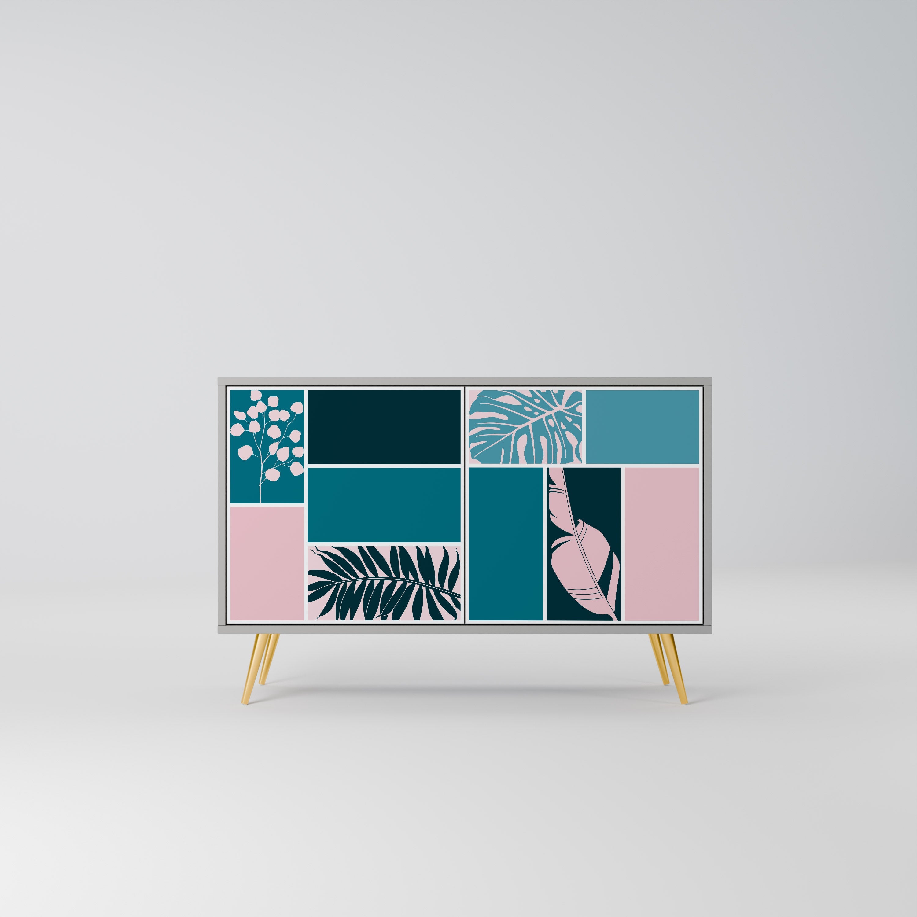 COMBINATION OF SHAPES Sideboard mit 2 Türen in Grau