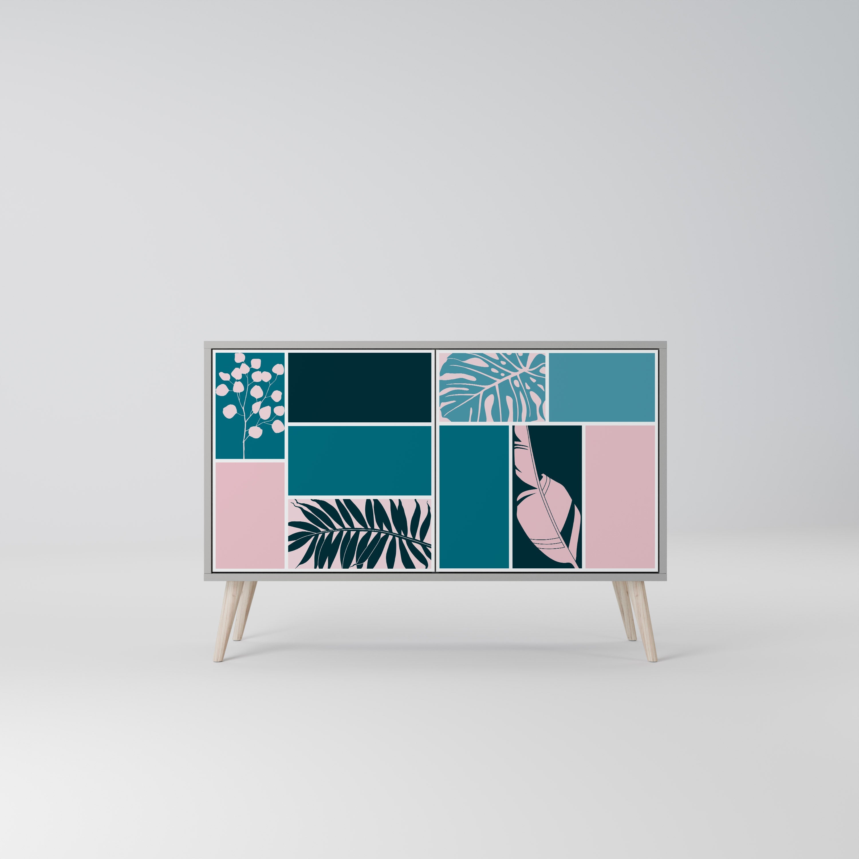 COMBINATION OF SHAPES Sideboard mit 2 Türen in Grau