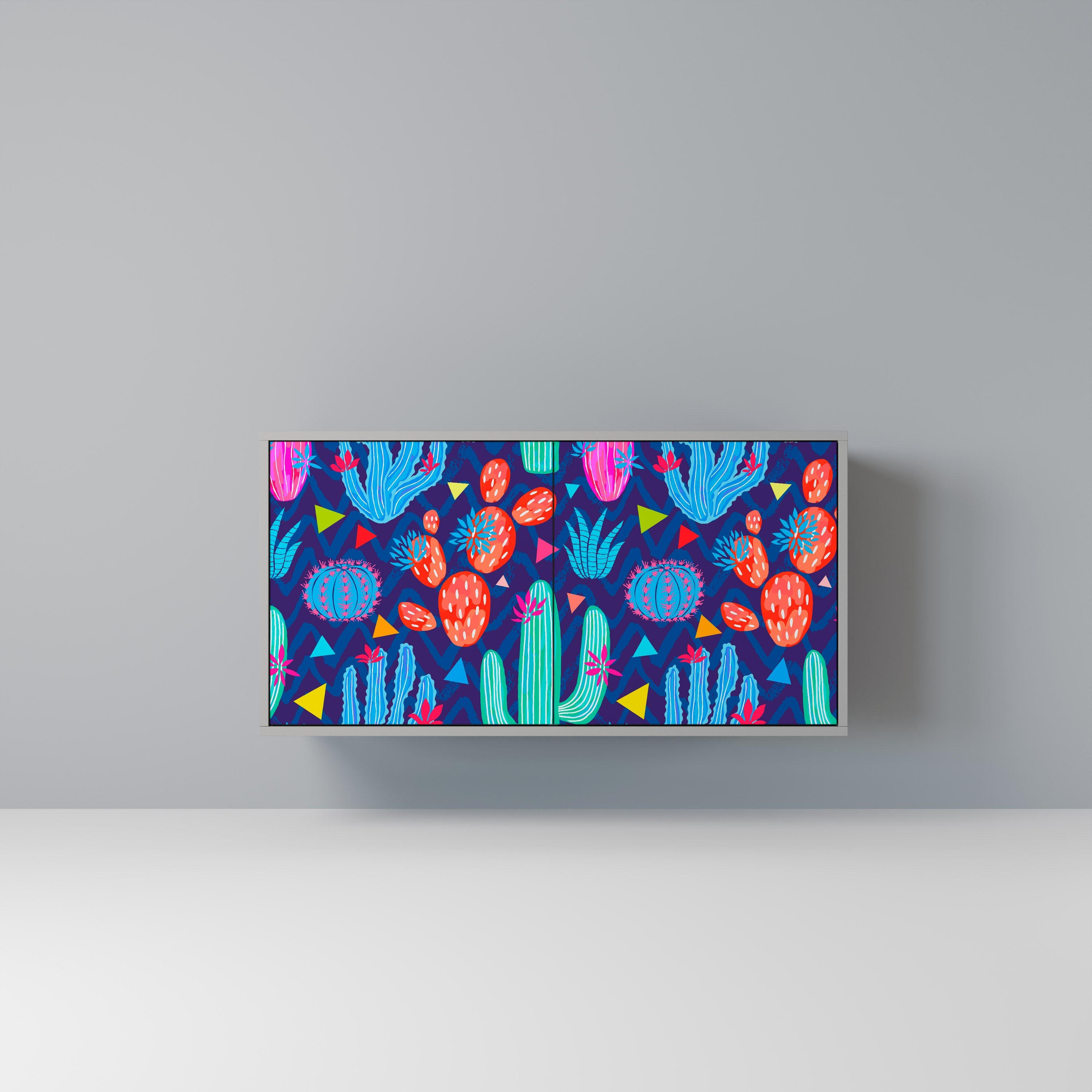 CACTUS VIBES Sideboard mit 2 Türen in Grau