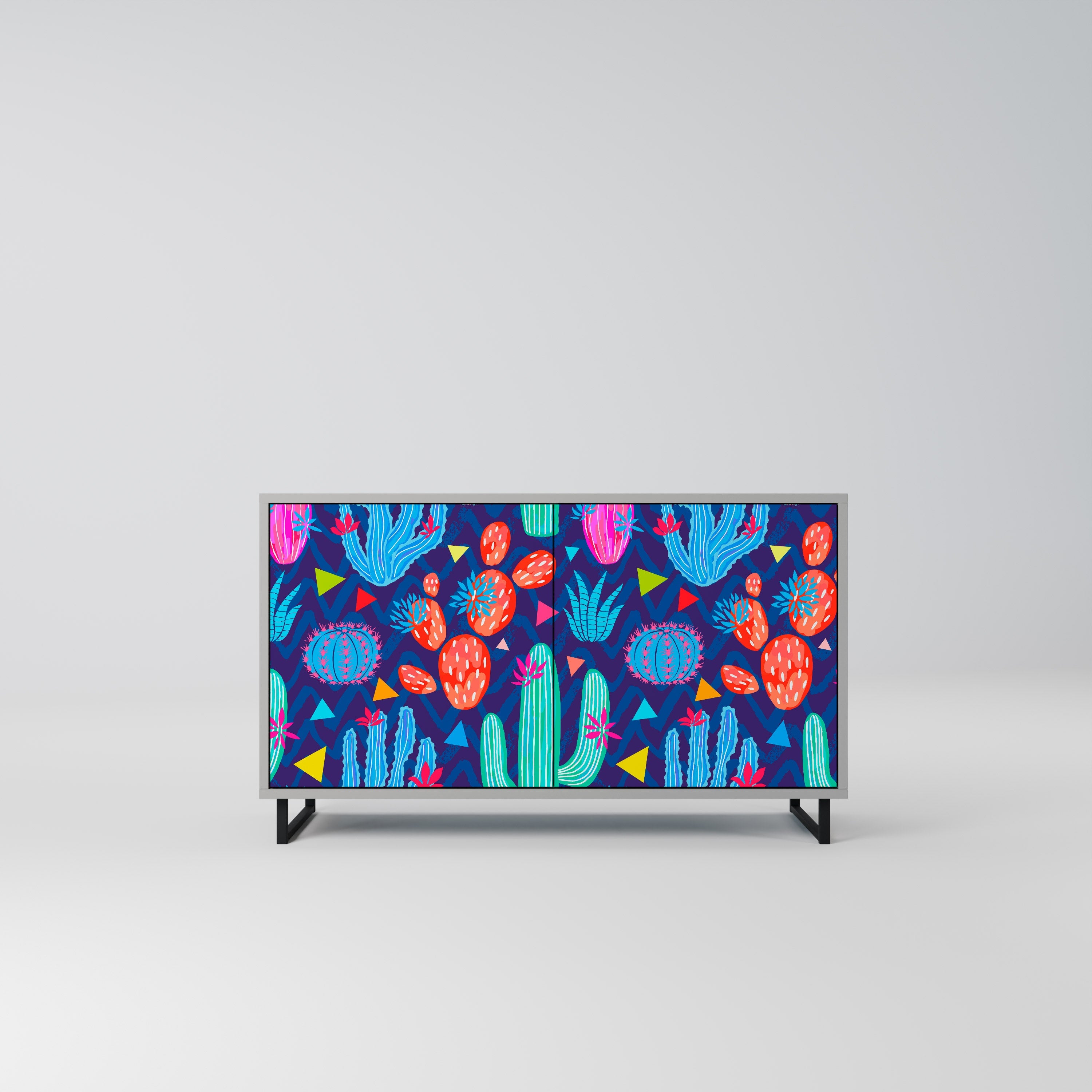 CACTUS VIBES Sideboard mit 2 Türen in Grau