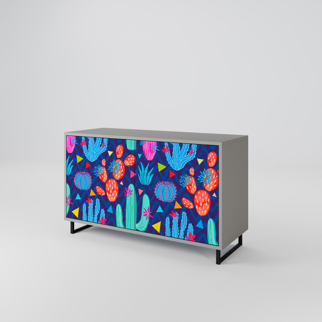 CACTUS VIBES Sideboard mit 2 Türen in Grau