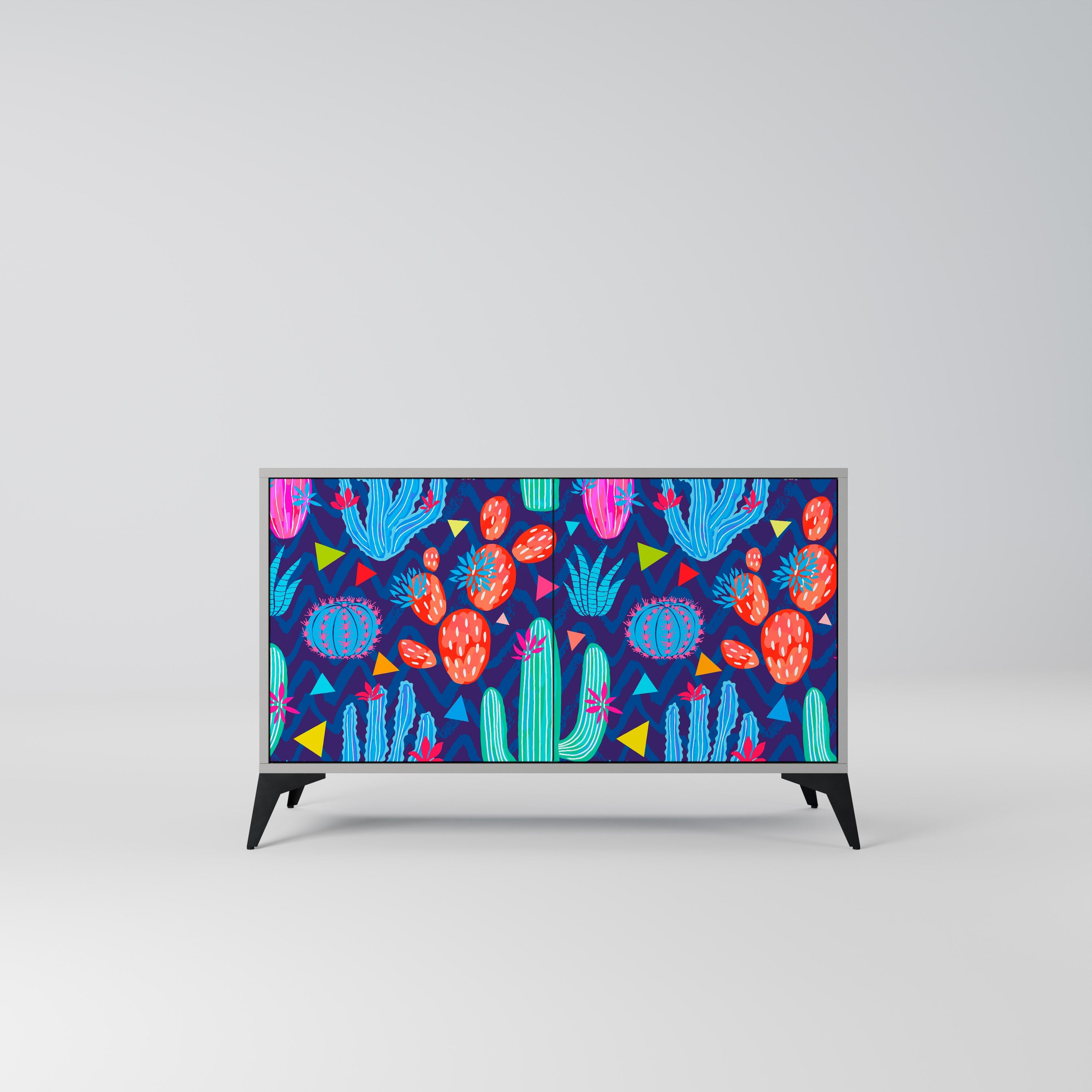 CACTUS VIBES Sideboard mit 2 Türen in Grau