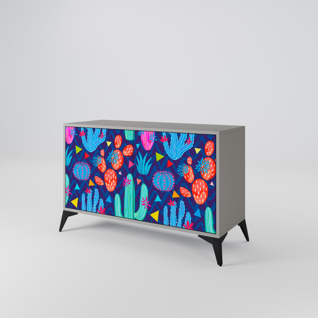 CACTUS VIBES Sideboard mit 2 Türen in Grau