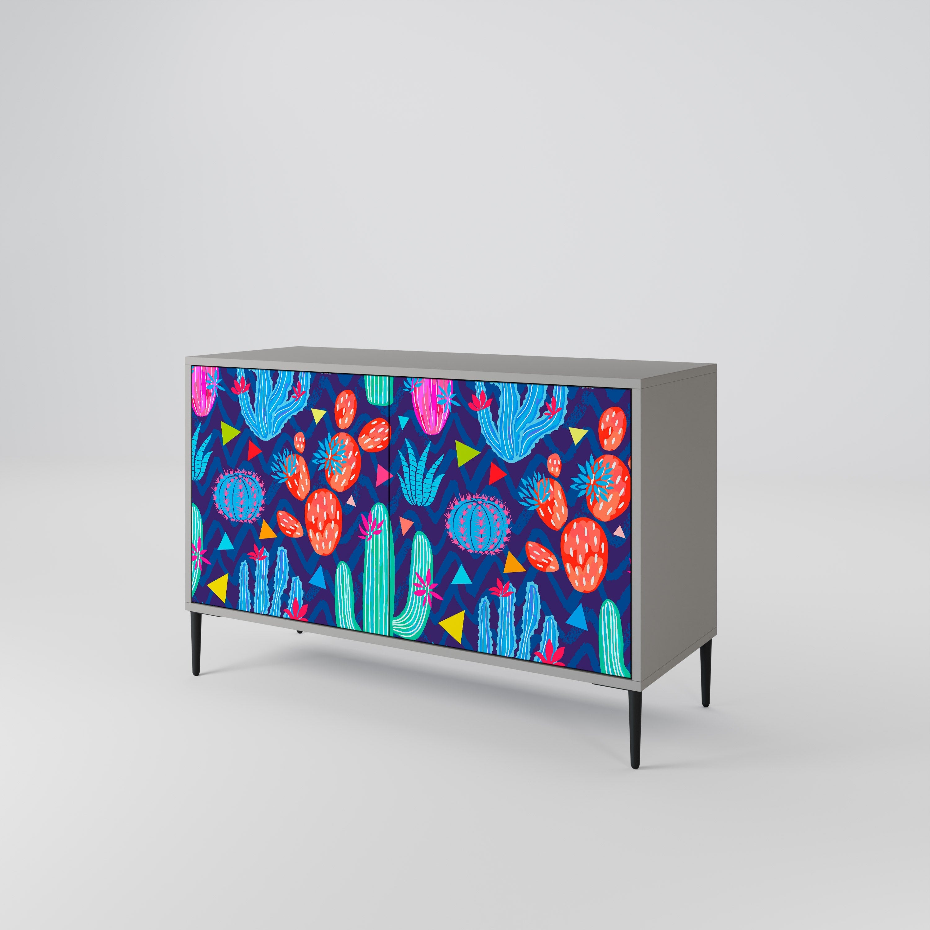 CACTUS VIBES Sideboard mit 2 Türen in Grau