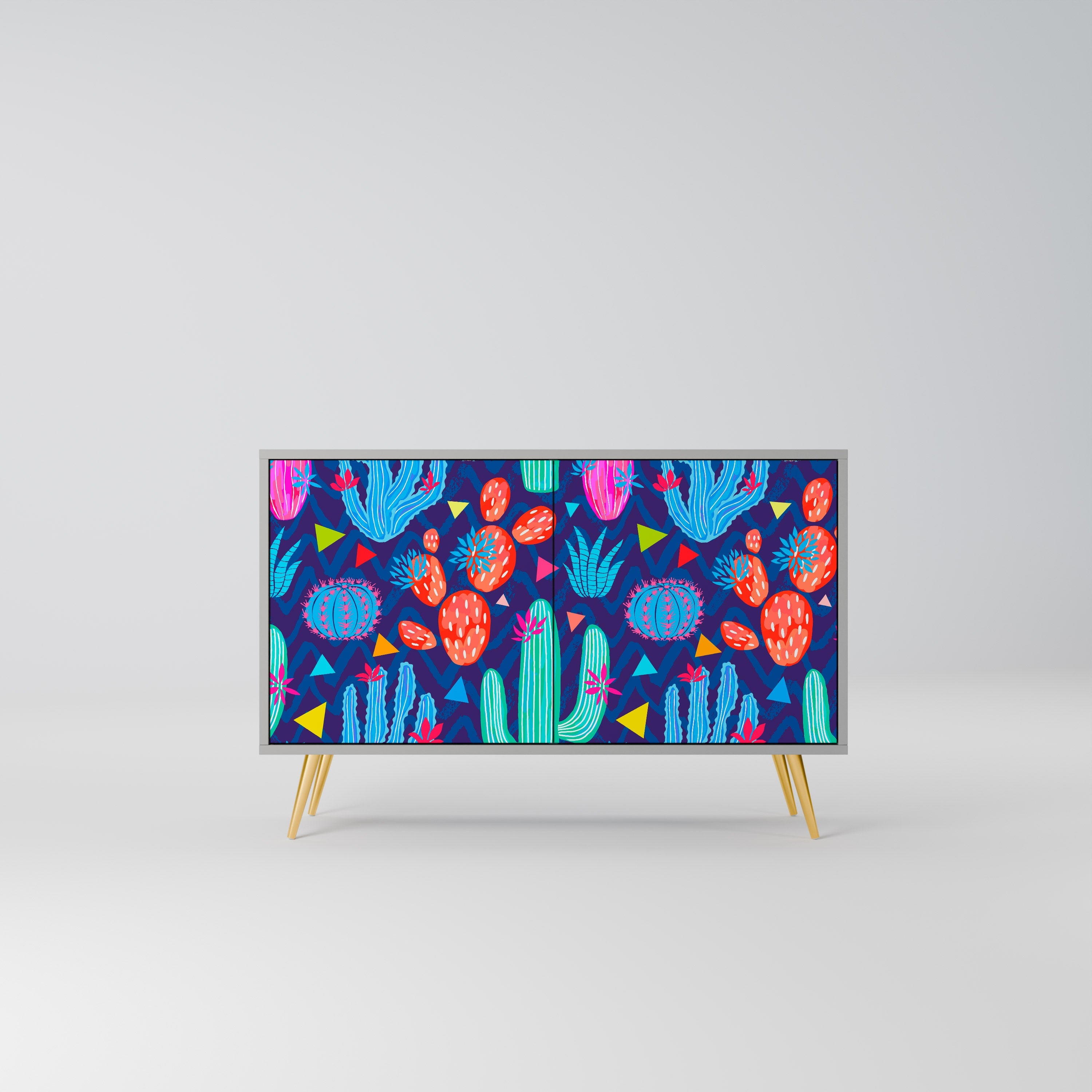 CACTUS VIBES Sideboard mit 2 Türen in Grau