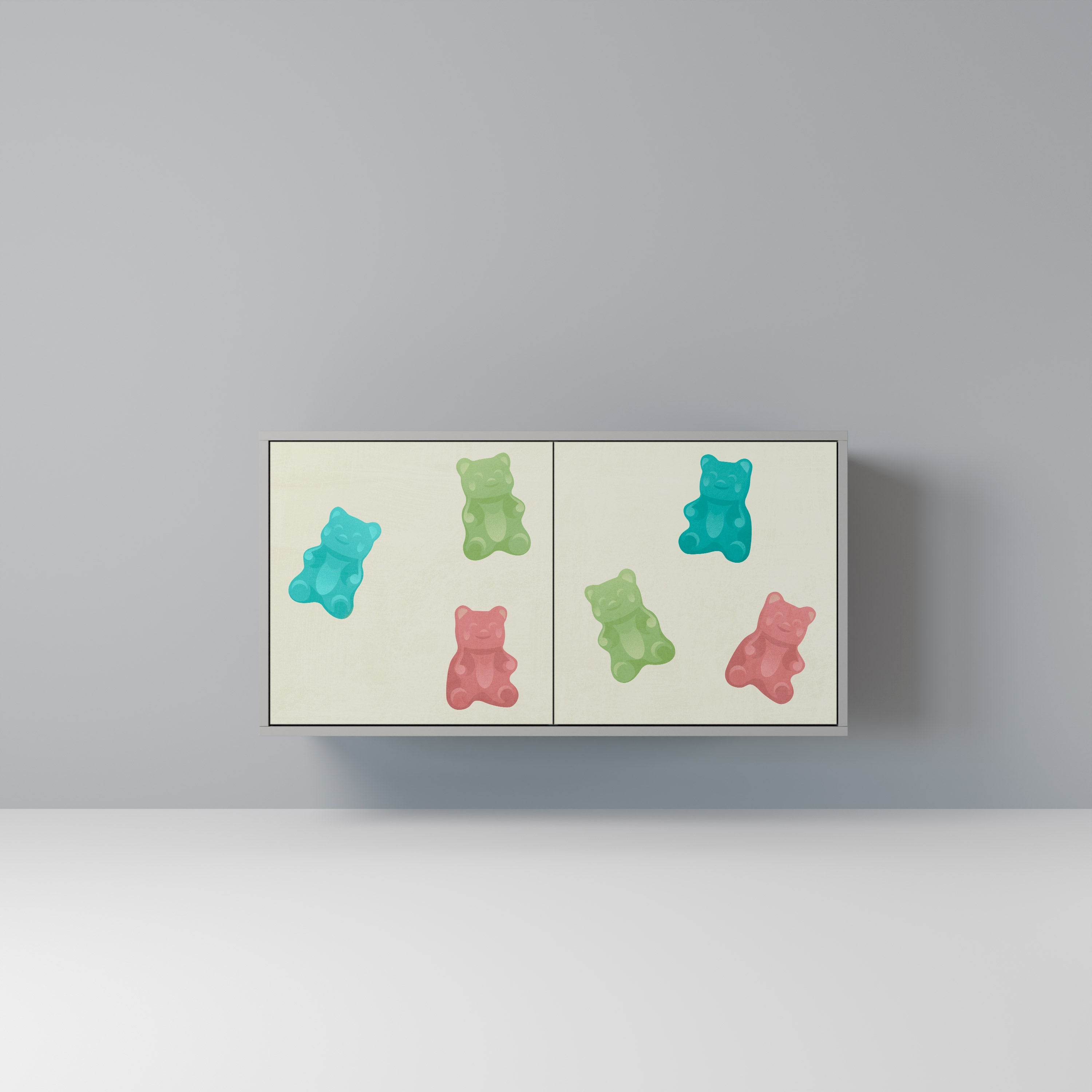 GUMMY BEARS Sideboard mit 2 Türen in Grau