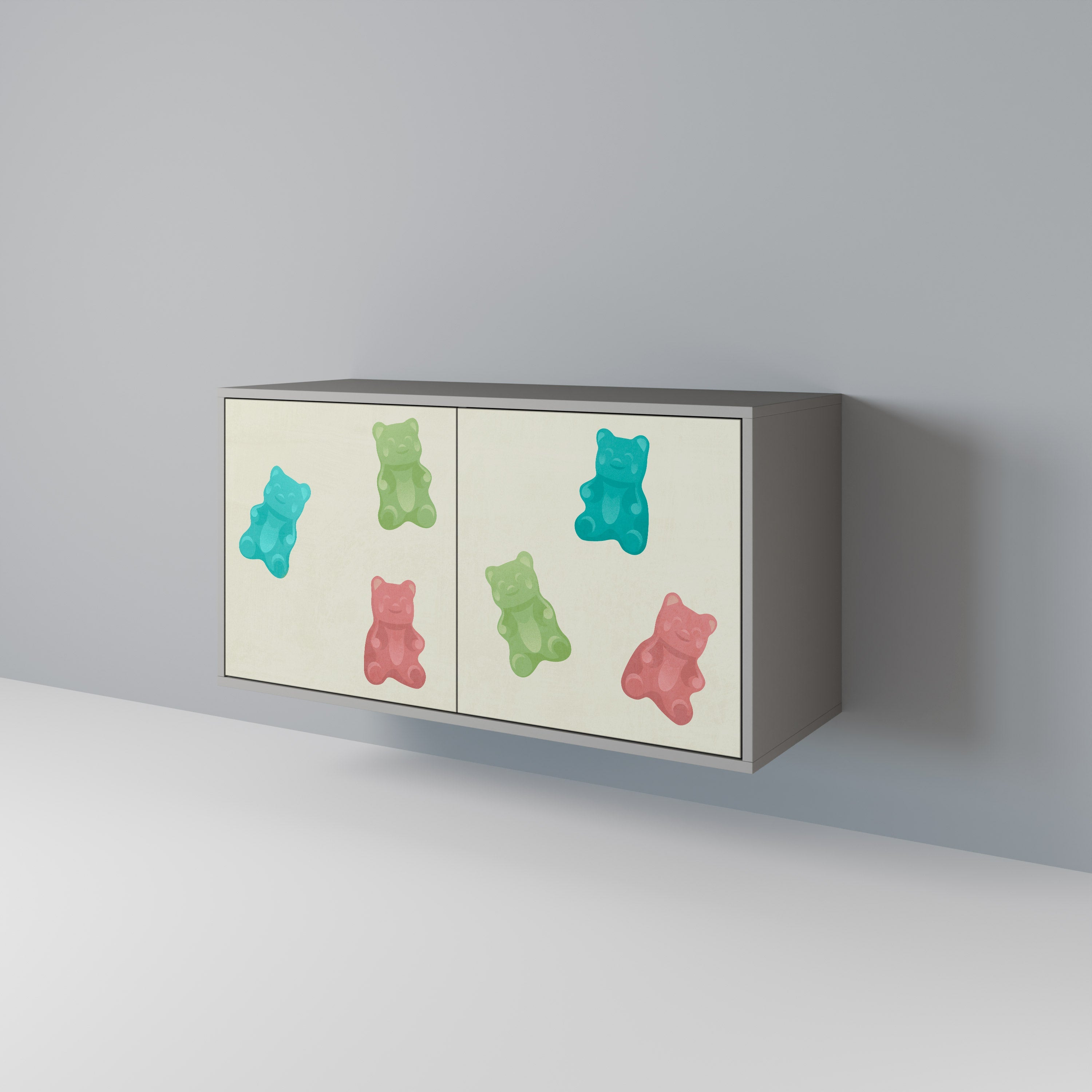 GUMMY BEARS Sideboard mit 2 Türen in Grau