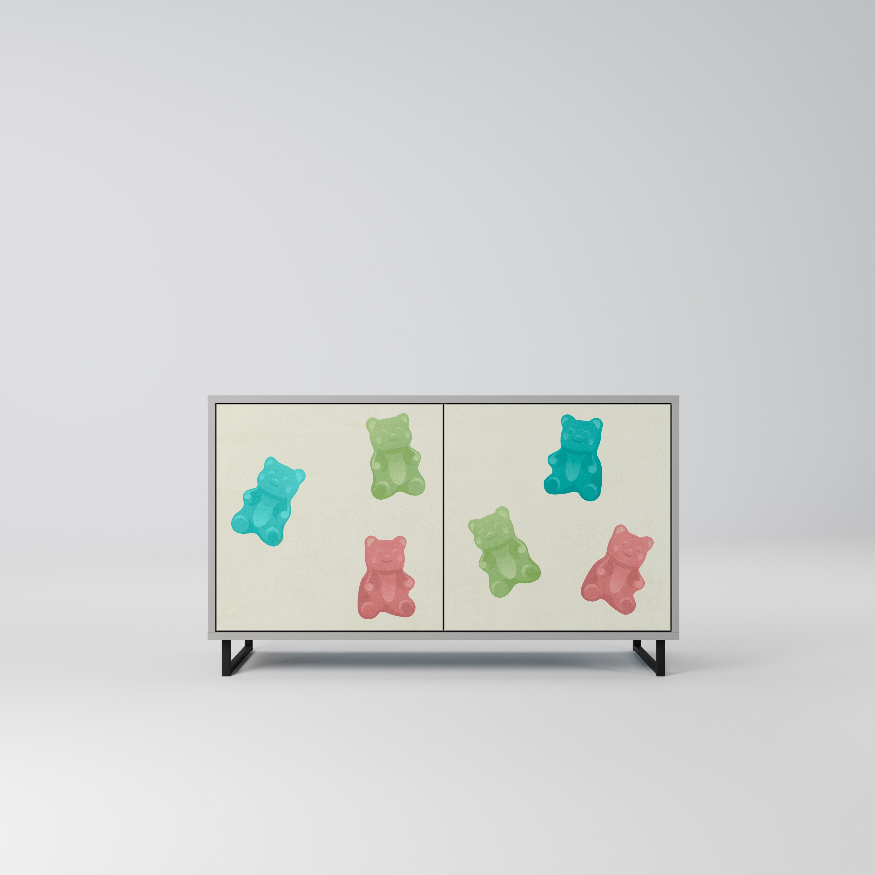GUMMY BEARS Sideboard mit 2 Türen in Grau