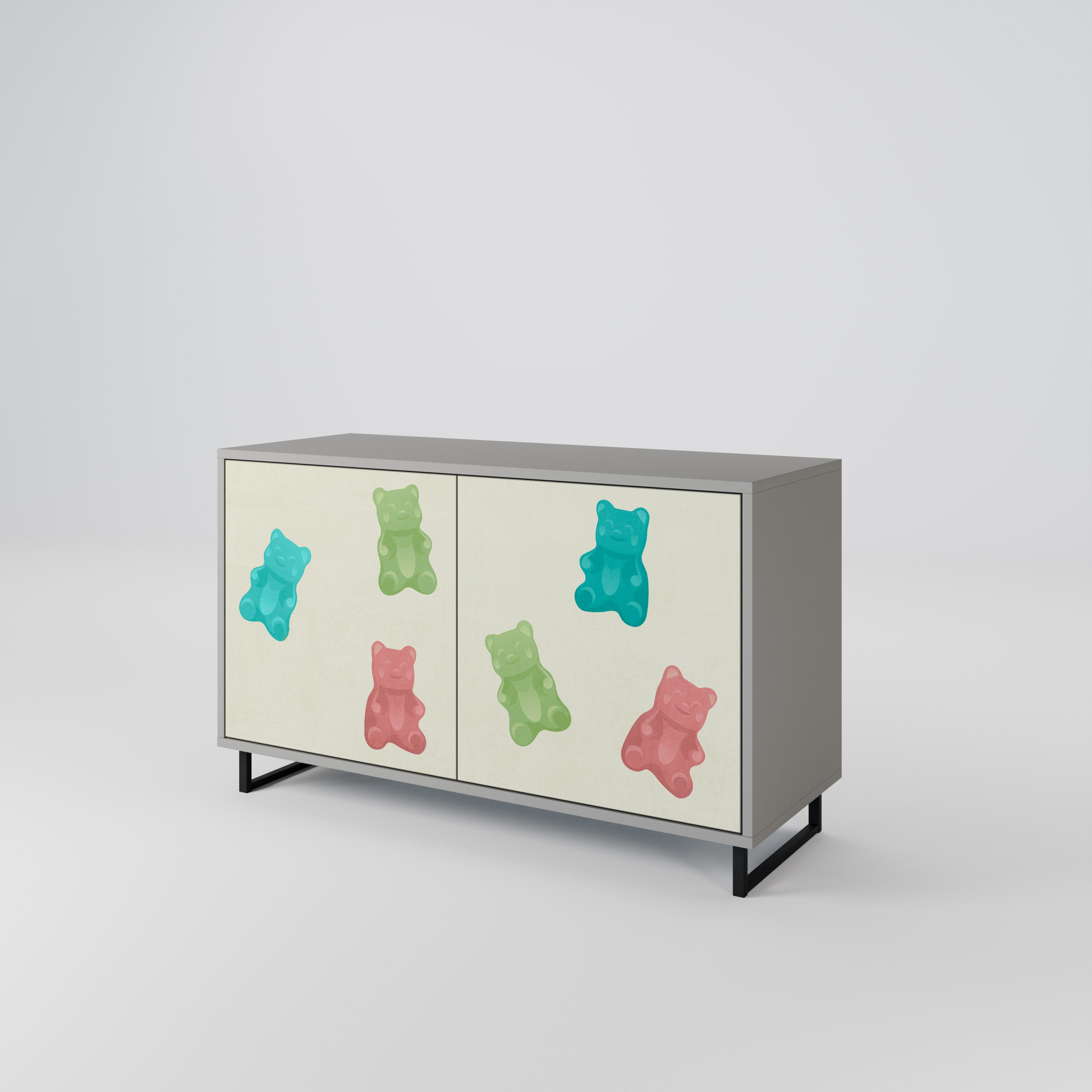 GUMMY BEARS Sideboard mit 2 Türen in Grau