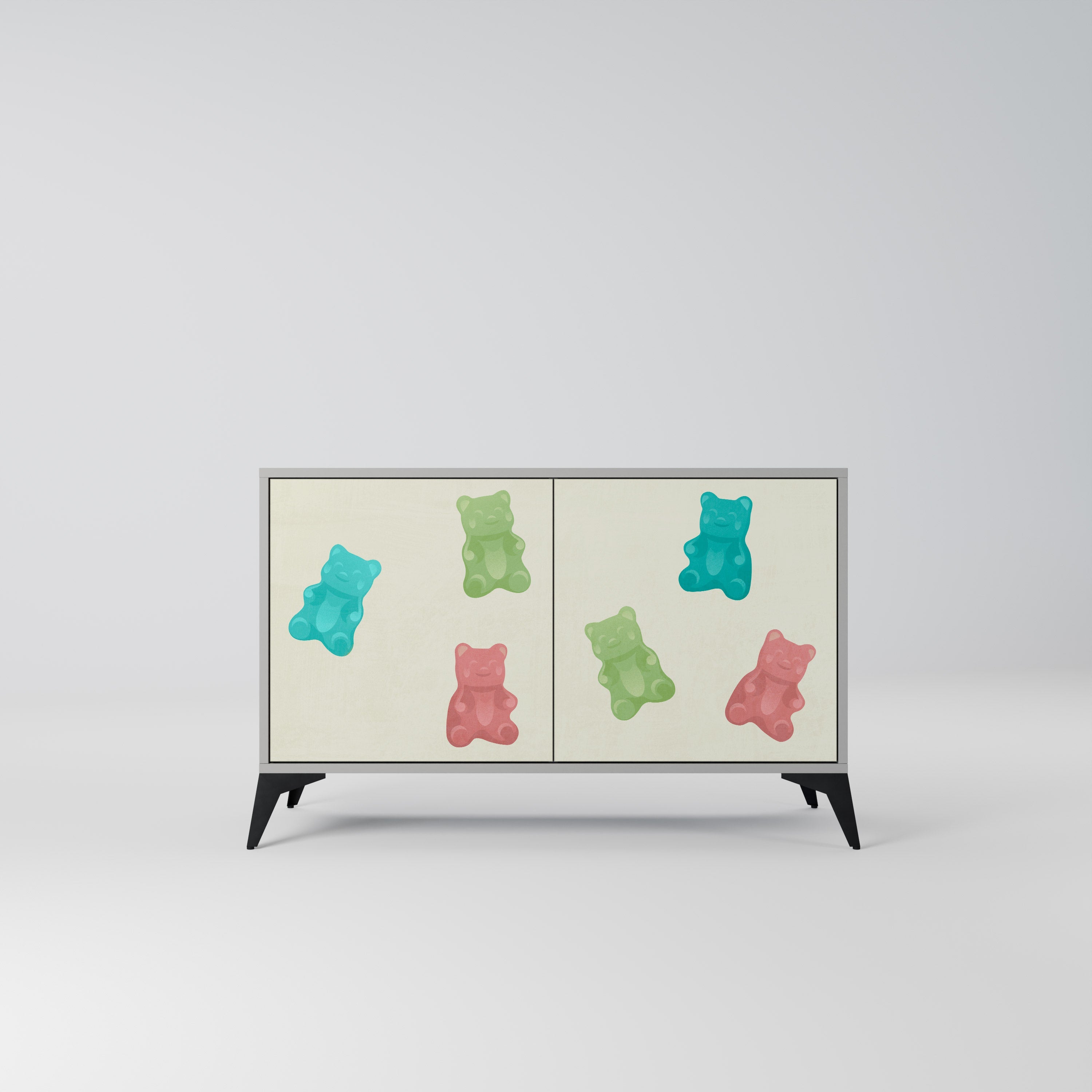 GUMMY BEARS Sideboard mit 2 Türen in Grau