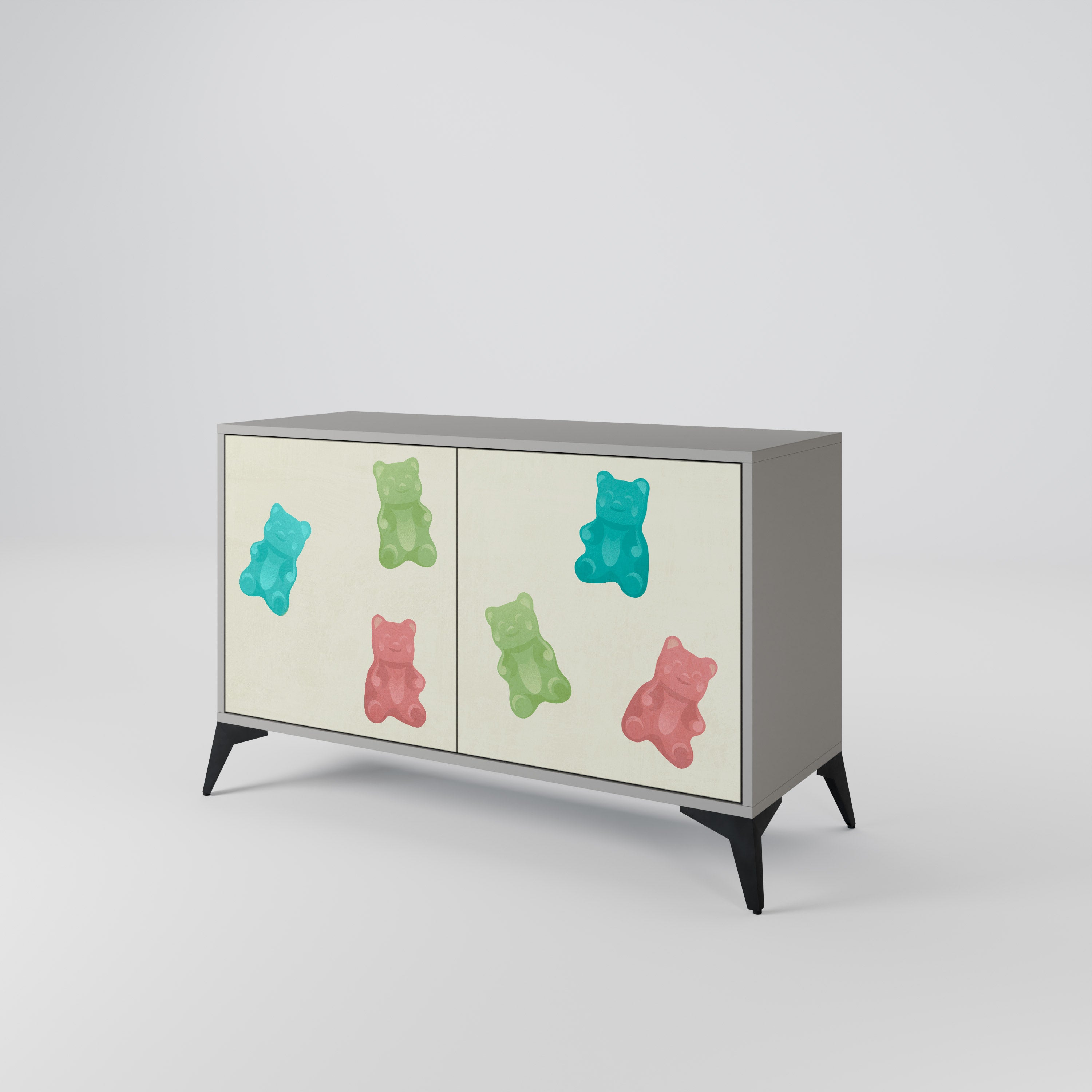 GUMMY BEARS Sideboard mit 2 Türen in Grau