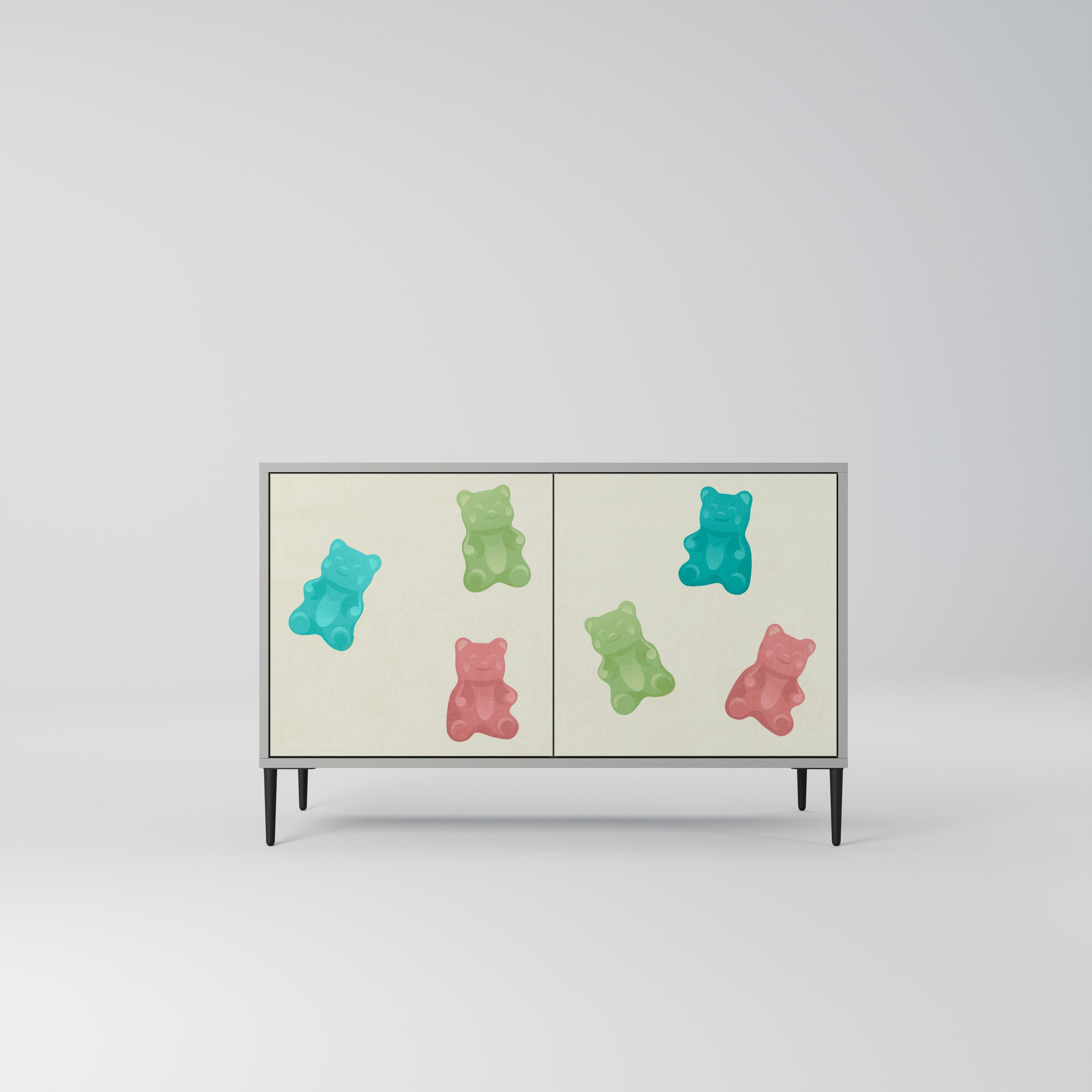 GUMMY BEARS Sideboard mit 2 Türen in Grau