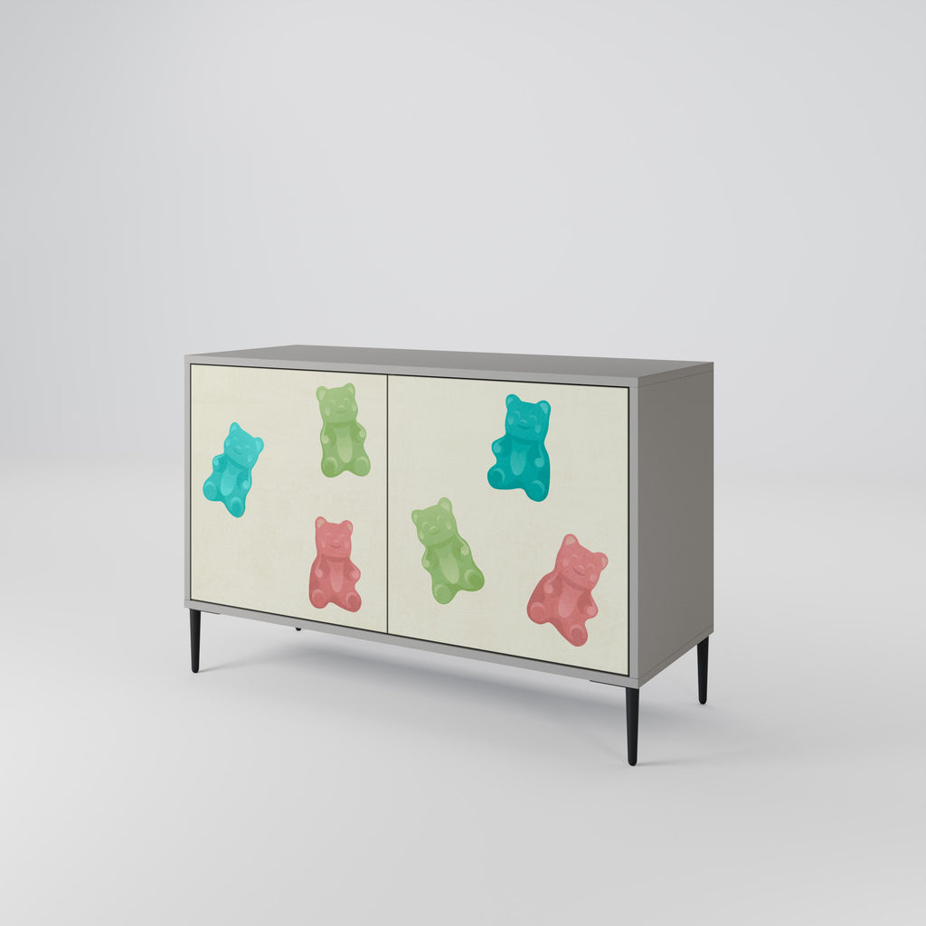 GUMMY BEARS Sideboard mit 2 Türen in Grau