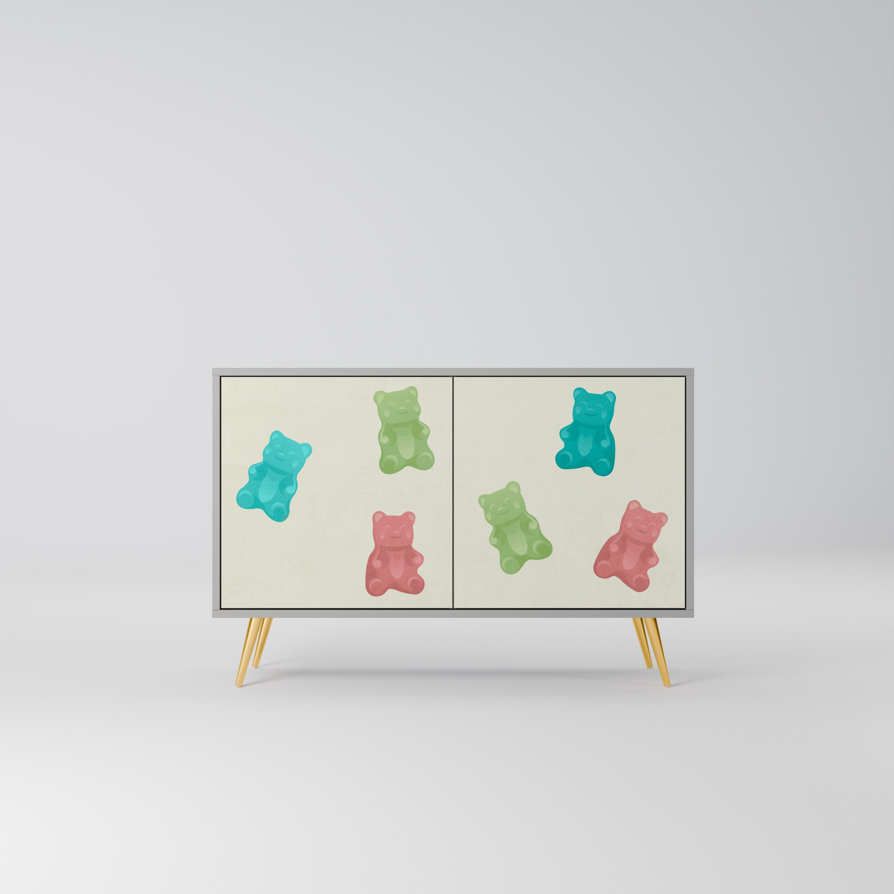 GUMMY BEARS Sideboard mit 2 Türen in Grau