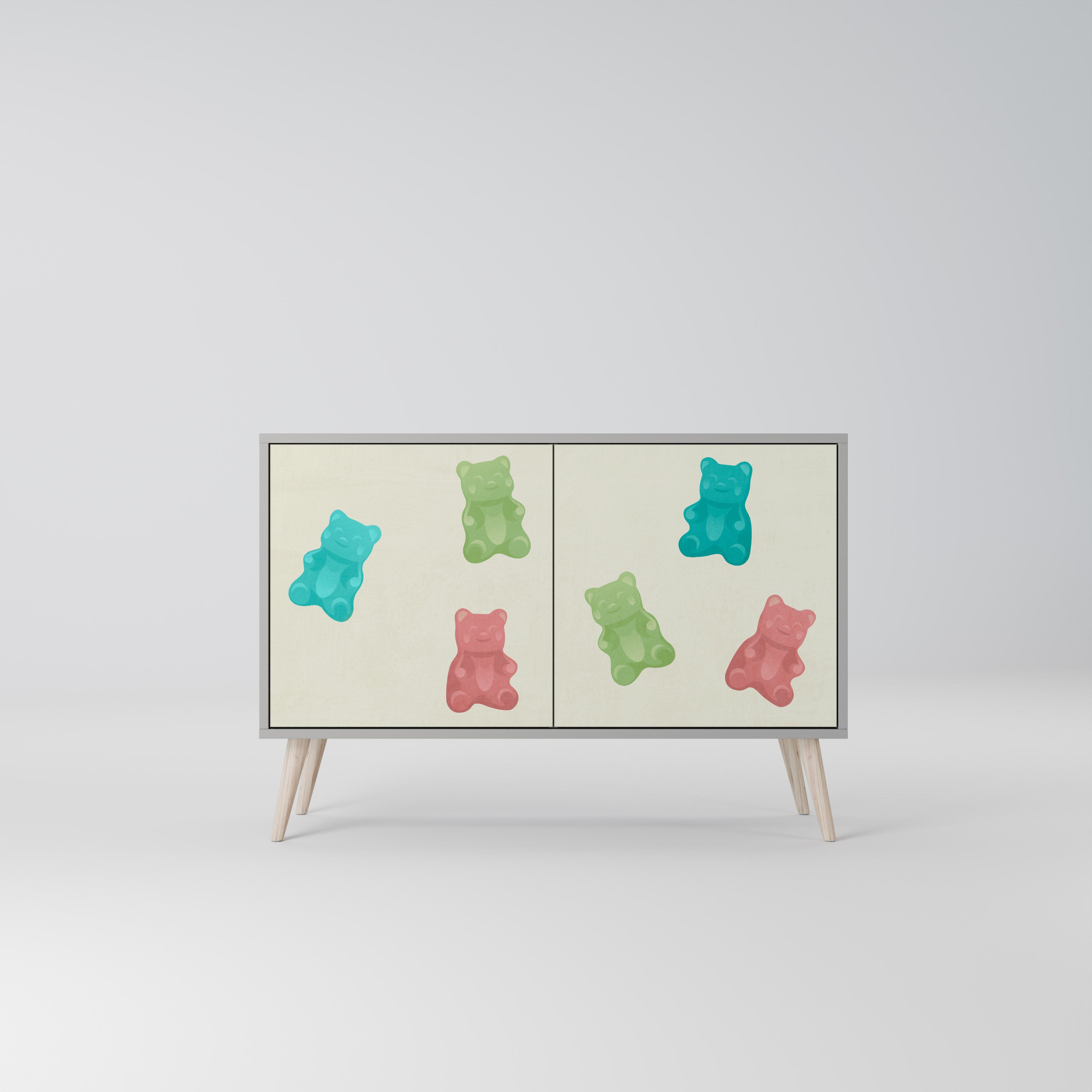 GUMMY BEARS Sideboard mit 2 Türen in Grau