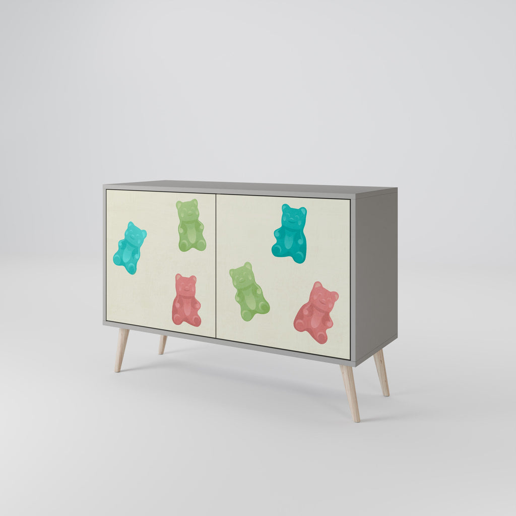GUMMY BEARS Sideboard mit 2 Türen in Grau