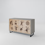 AFRICAN STYLE Sideboard mit 2 Türen in Grau
