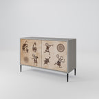 AFRICAN STYLE Sideboard mit 2 Türen in Grau