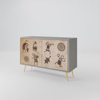 AFRICAN STYLE Sideboard mit 2 Türen in Grau