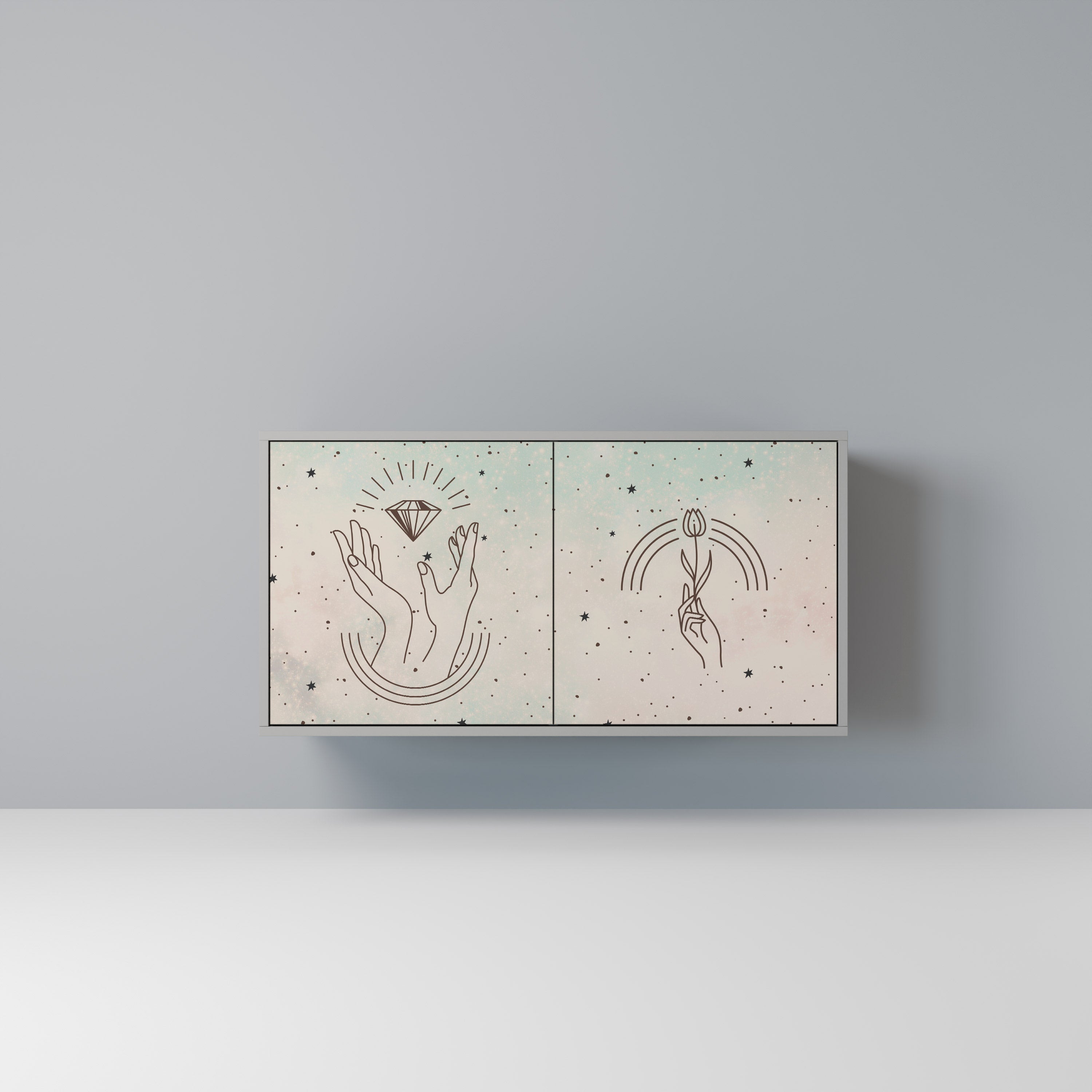 DELICATE BEAUTY Sideboard mit 2 Türen in Grau