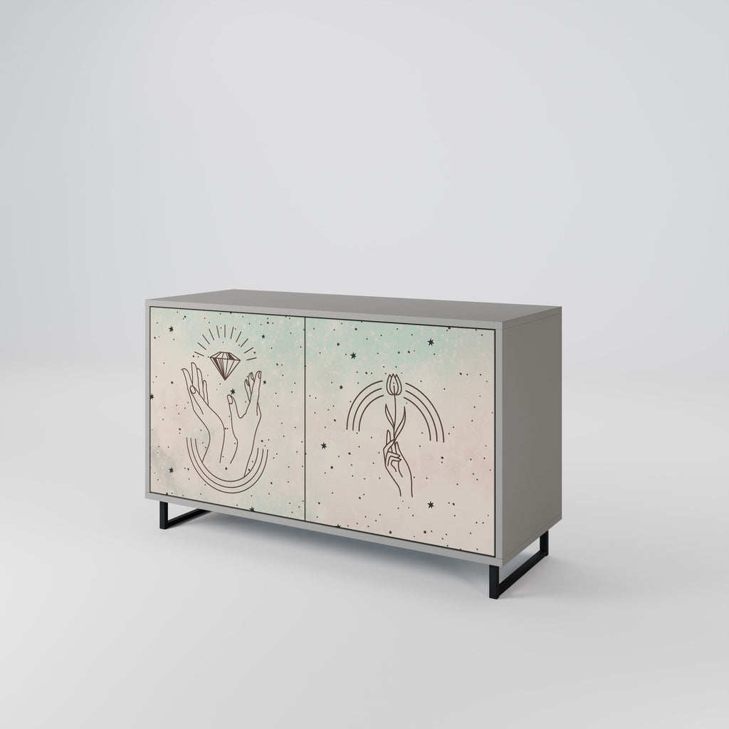 DELICATE BEAUTY Sideboard mit 2 Türen in Grau