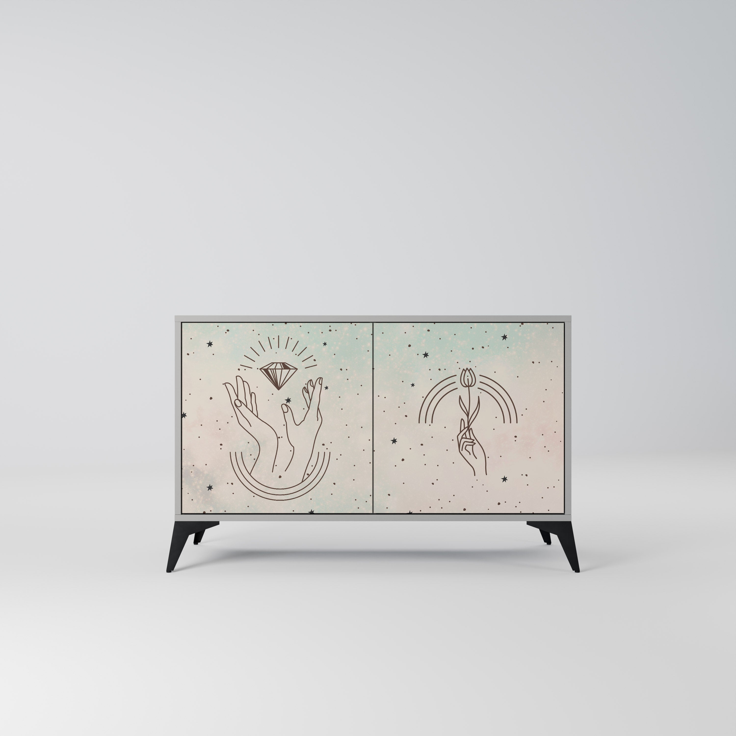 DELICATE BEAUTY Sideboard mit 2 Türen in Grau