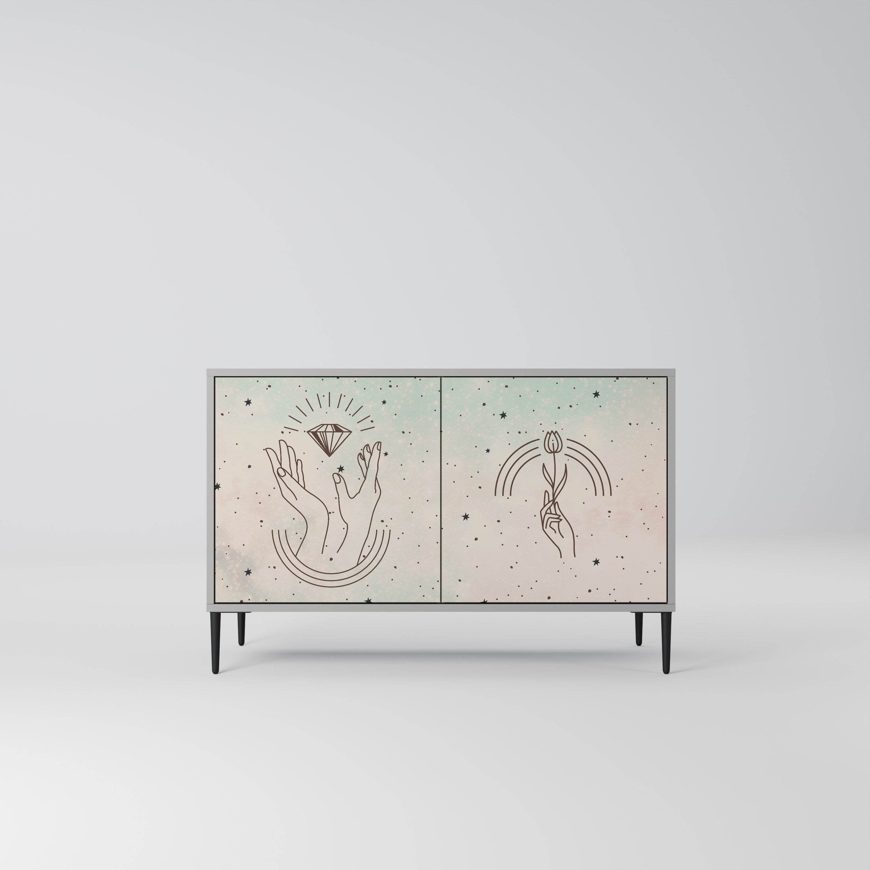 DELICATE BEAUTY Sideboard mit 2 Türen in Grau