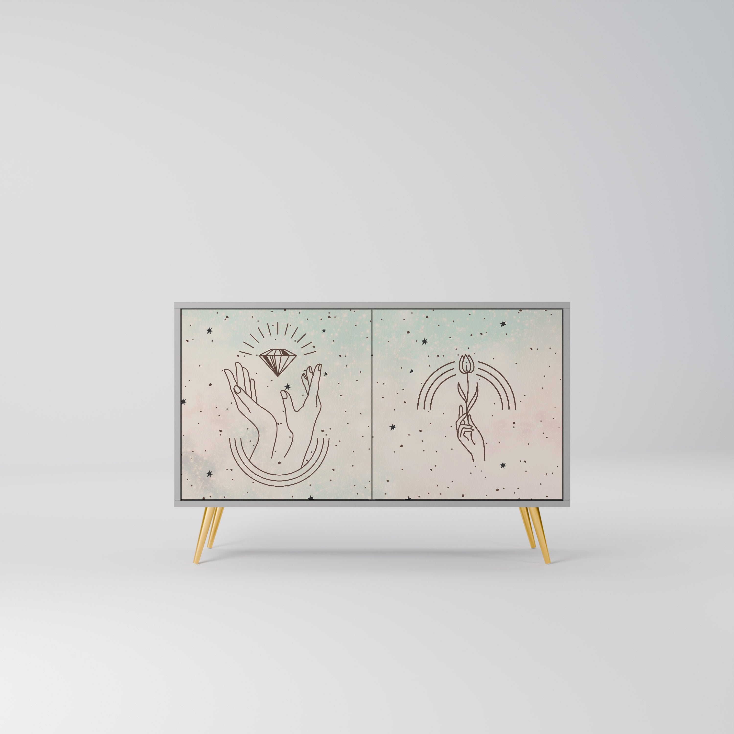 DELICATE BEAUTY Sideboard mit 2 Türen in Grau